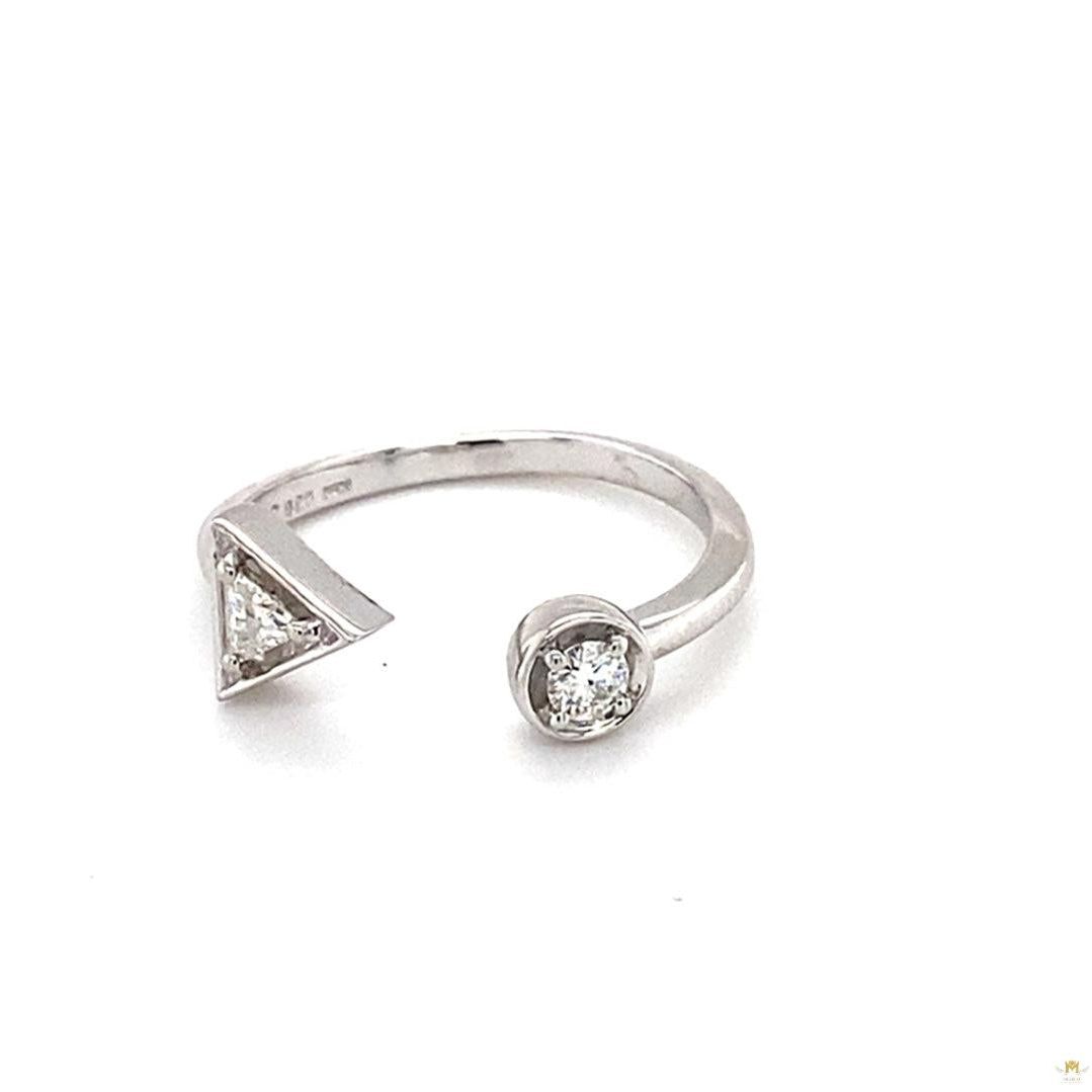 0.20 CTW   Triangle Moissanite Geometric Two-Stone Ring in Sterling Silver