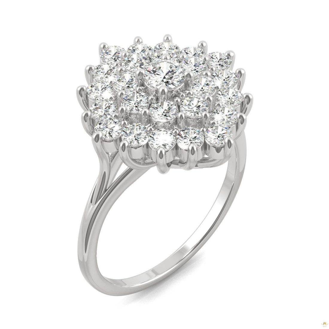 1.12 CTW   Round Moissanite Fashion Ring in 14K White Gold