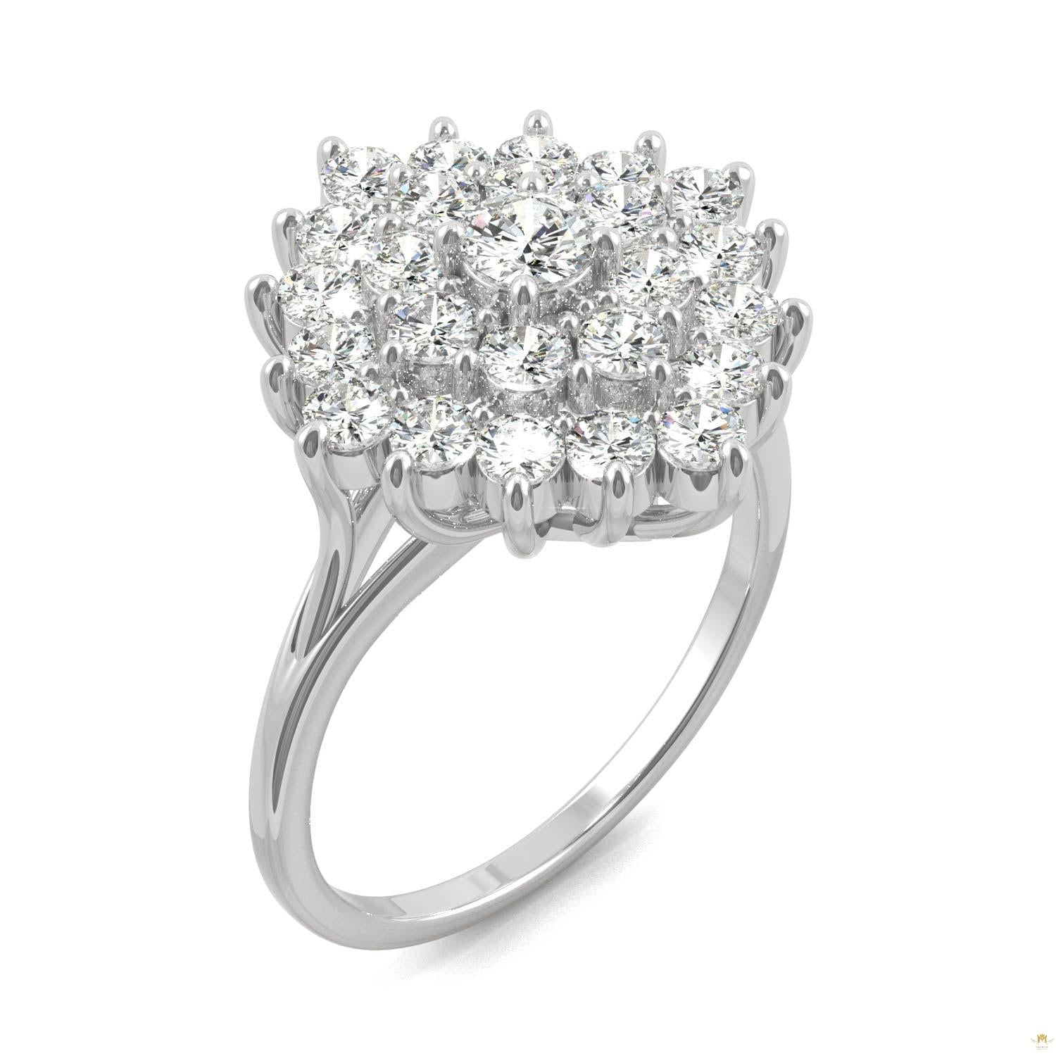 1.12 CTW   Round Moissanite Fashion Ring in 14K White Gold