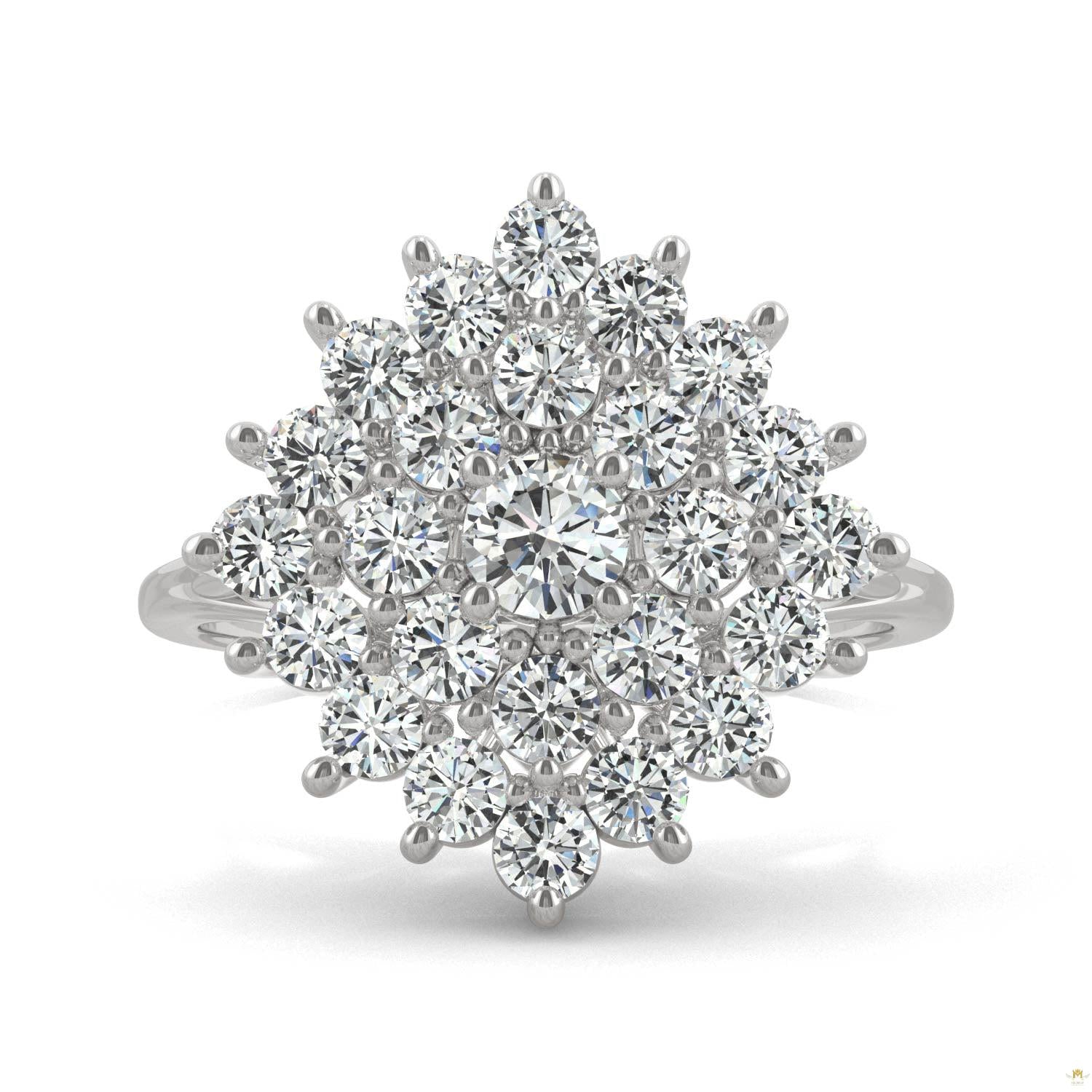 1.12 CTW   Round Moissanite Fashion Ring in 14K White Gold