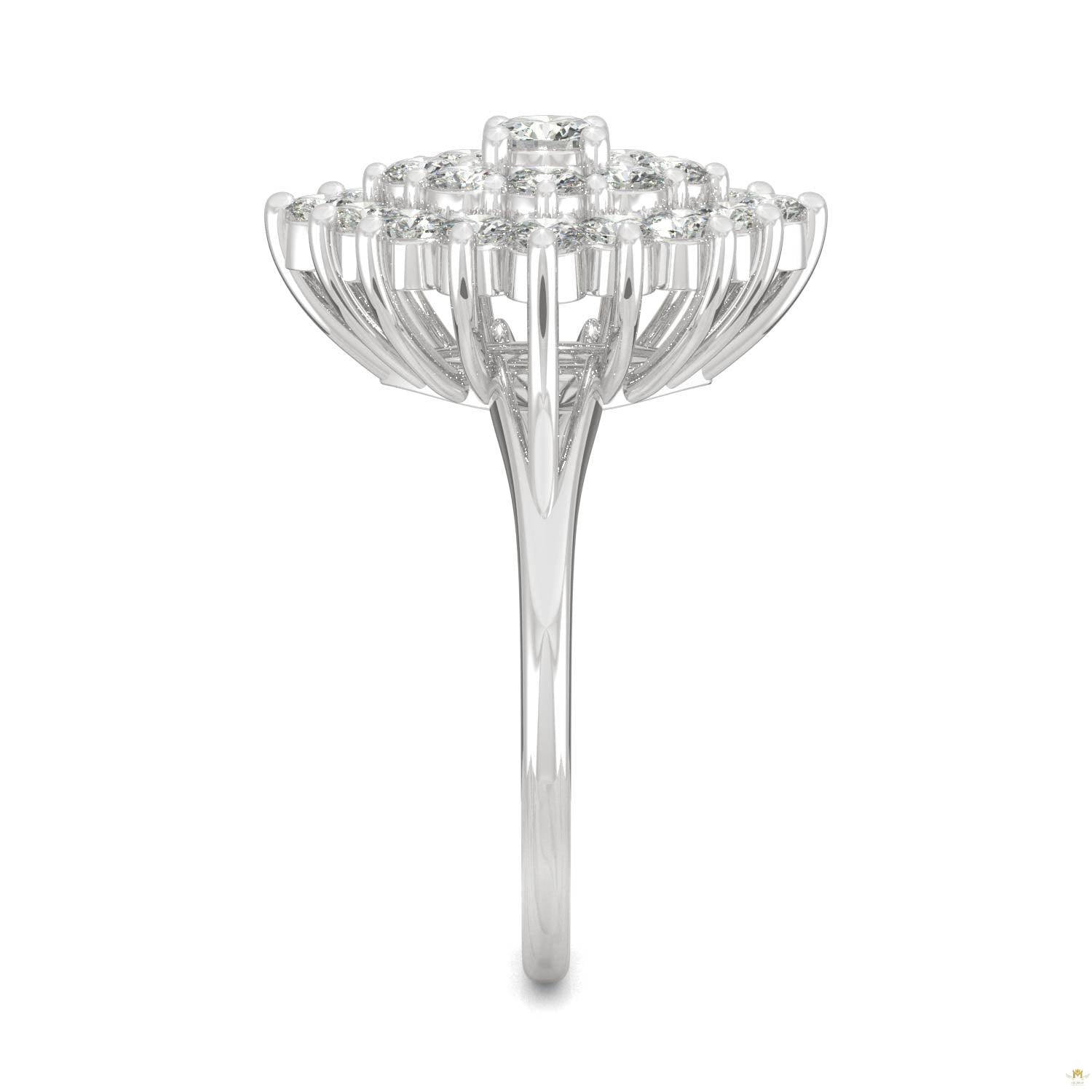 1.12 CTW   Round Moissanite Fashion Ring in 14K White Gold