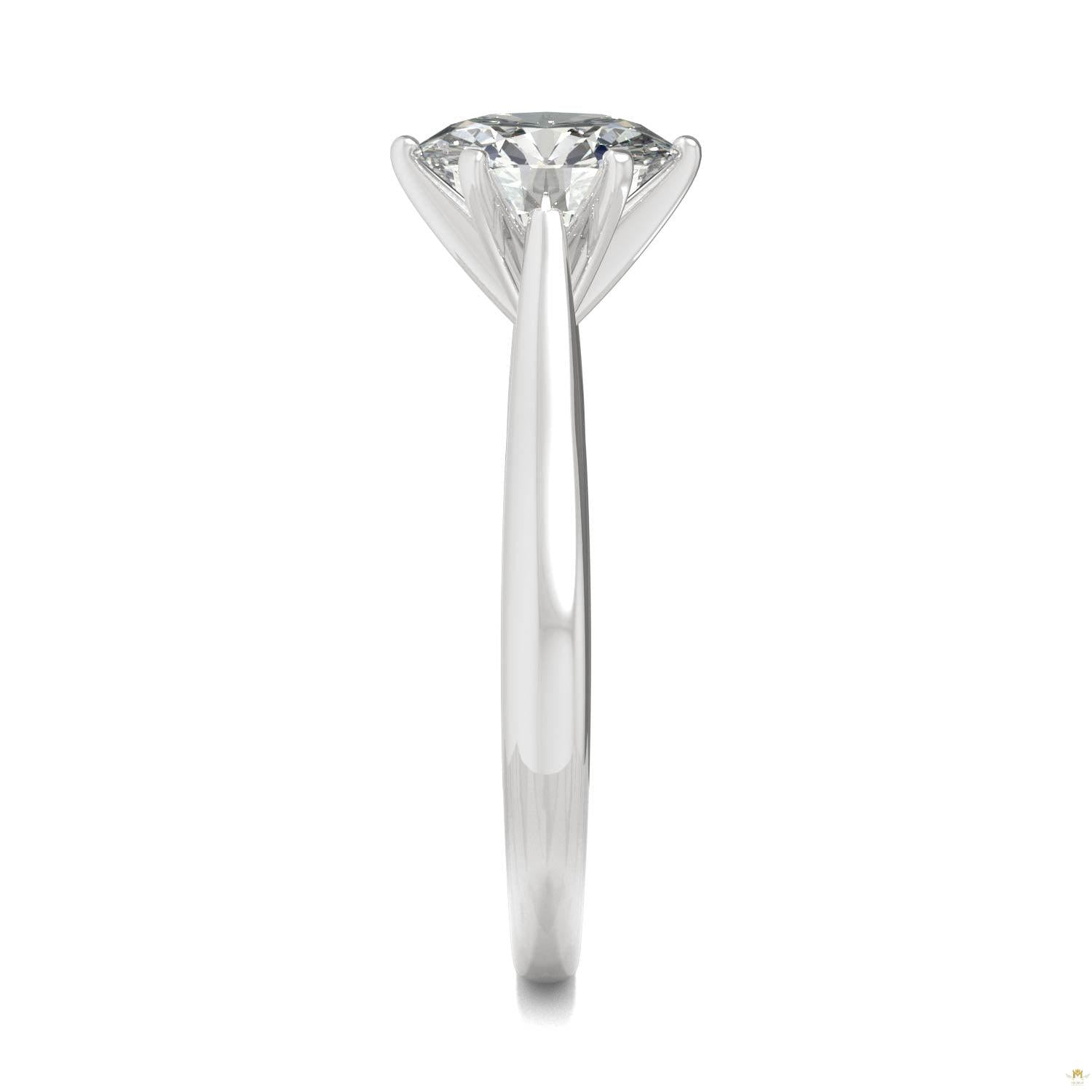 1.50 CTW   Round Moissanite Solitaire Ring in 14K White Gold