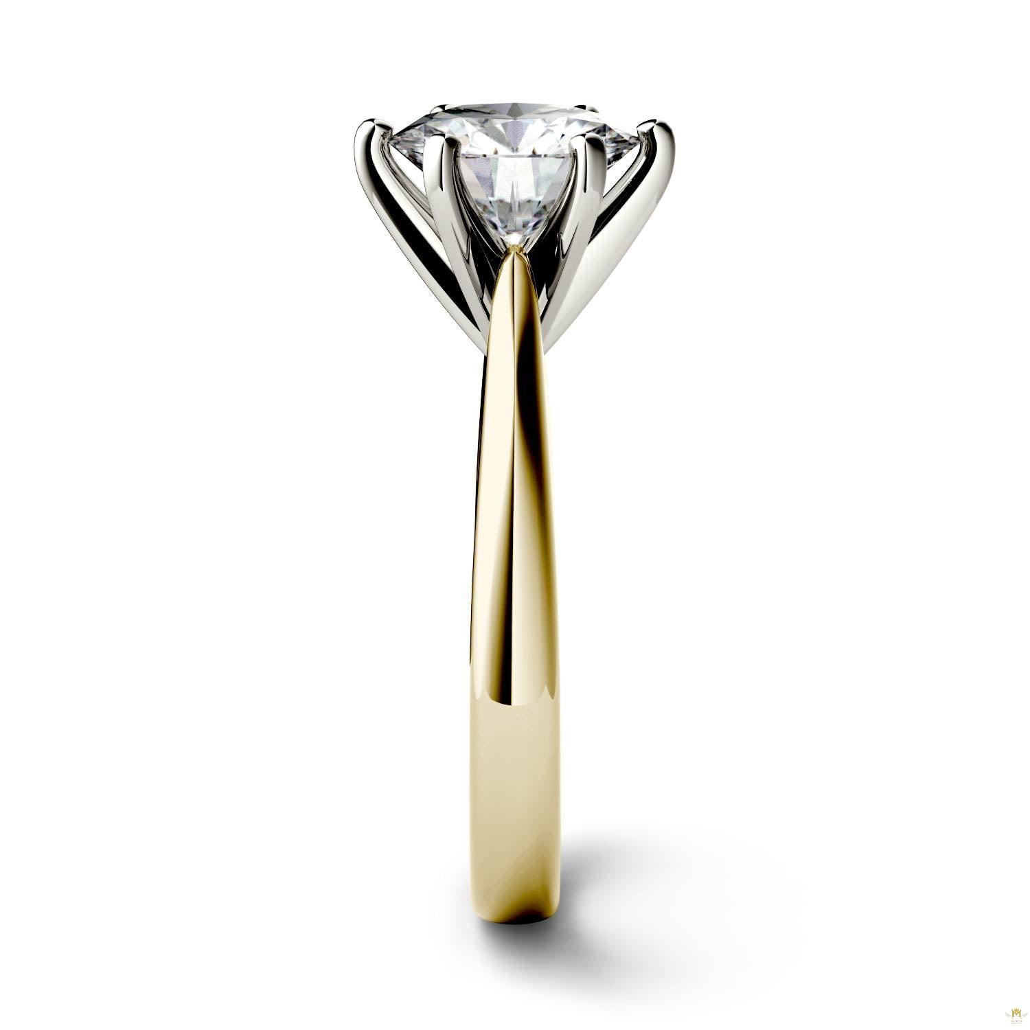 1.90 CTW   Round Moissanite Engagement Ring in 14K Two-Toned Gold