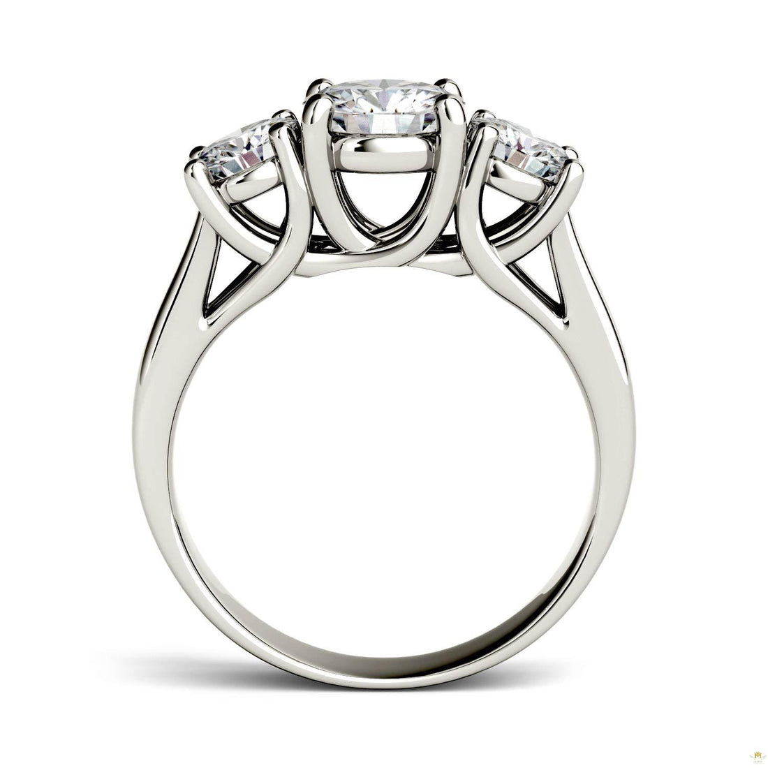 2.00 CTW   Round Moissanite Solitaire Ring in 14K White Gold