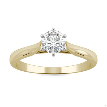 0.50 CTW   Round Moissanite Engagement Ring in 14K Two-Toned Gold