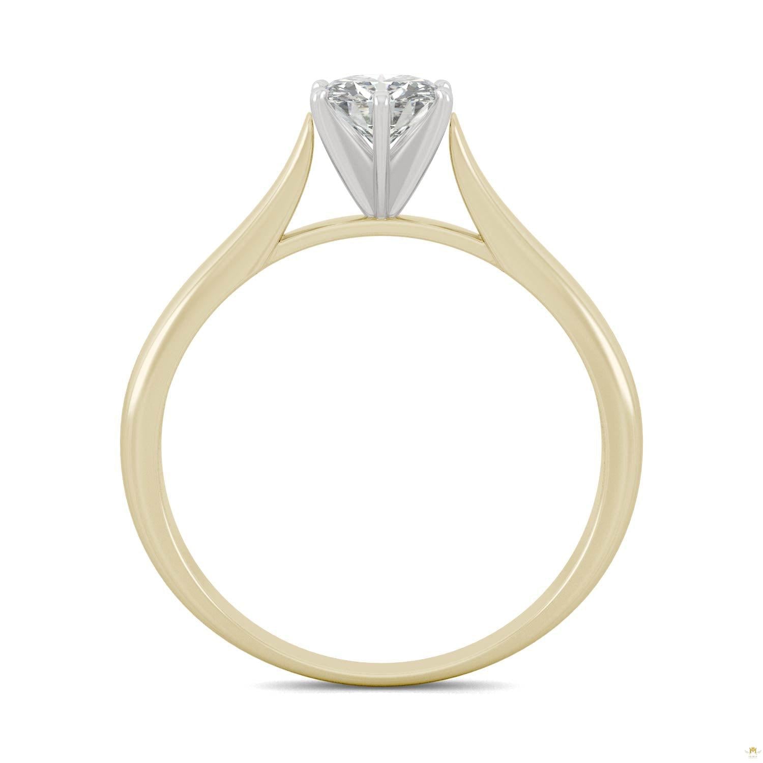 0.50 CTW   Round Moissanite Engagement Ring in 14K Two-Toned Gold