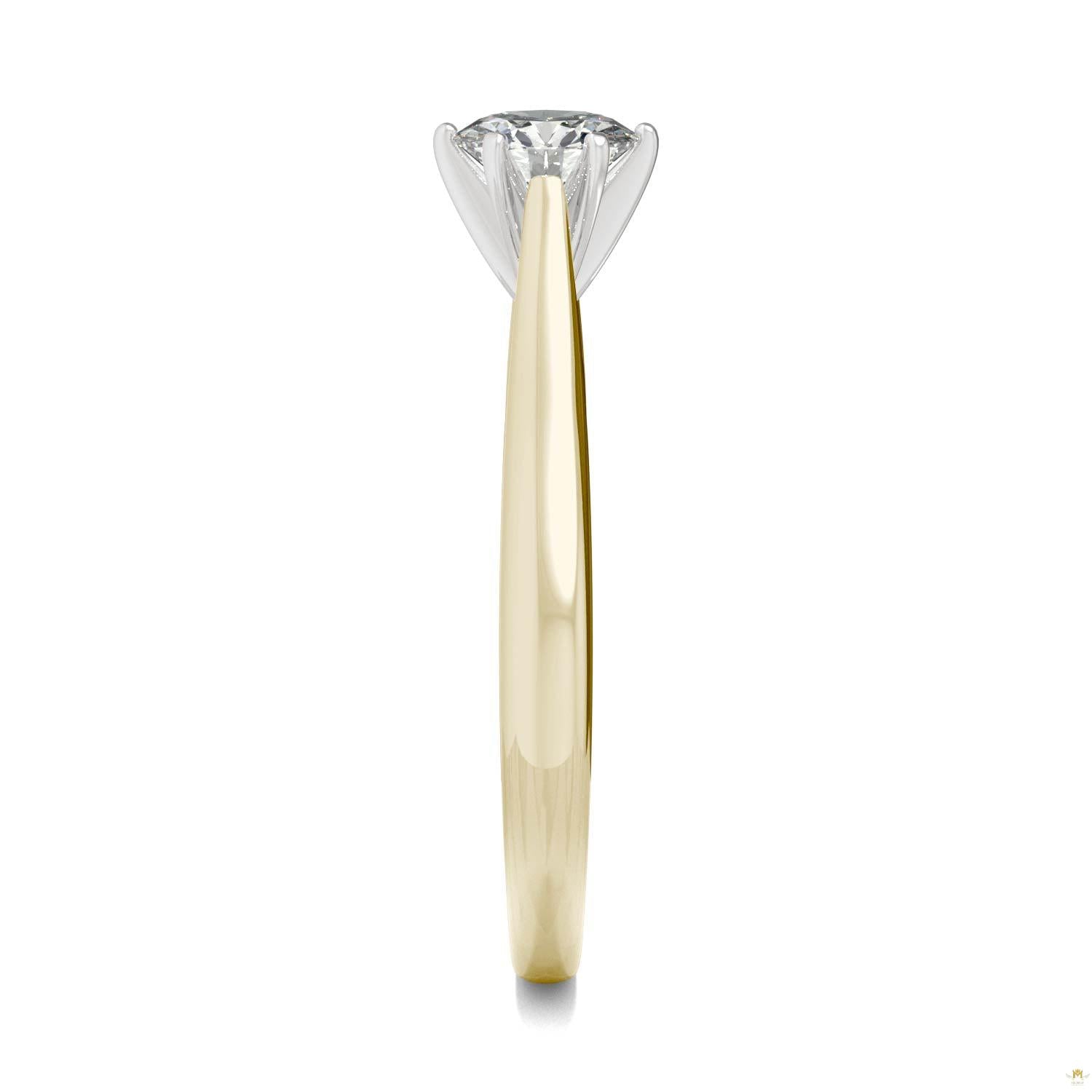 0.50 CTW   Round Moissanite Engagement Ring in 14K Two-Toned Gold