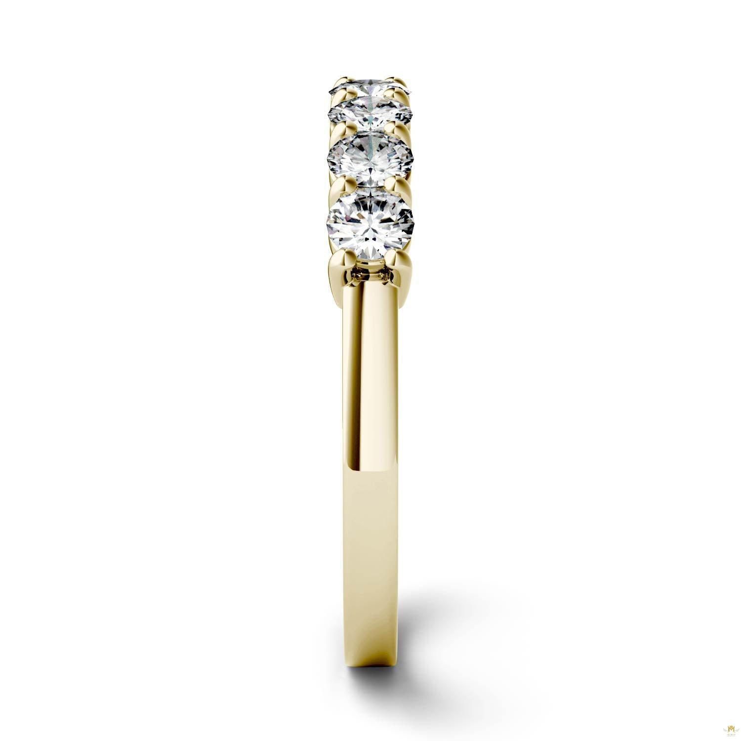 0.70 CTW   Round Moissanite Seven Stone Ring in 14K Yellow Gold