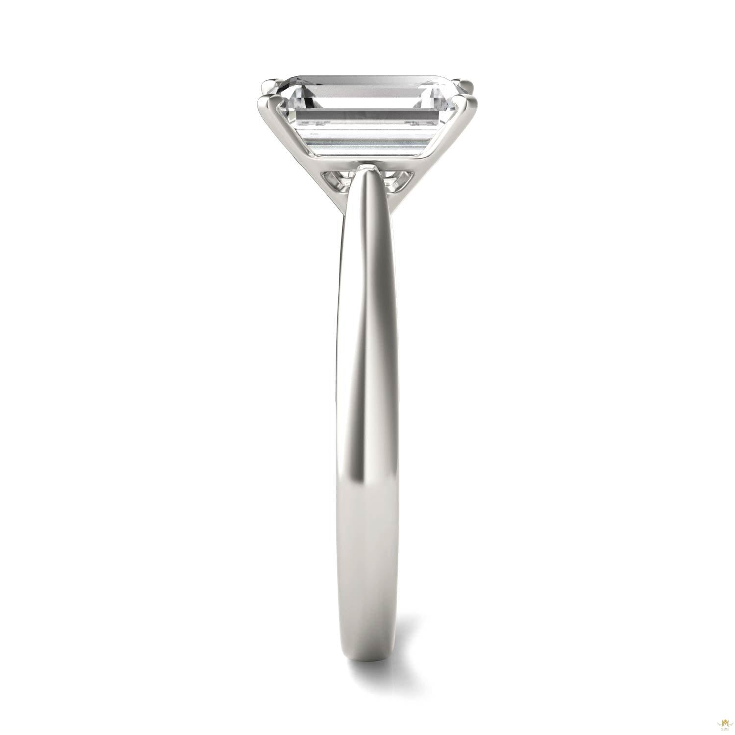 2.52 CTW   Emerald Moissanite Solitaire Ring in 14K White Gold