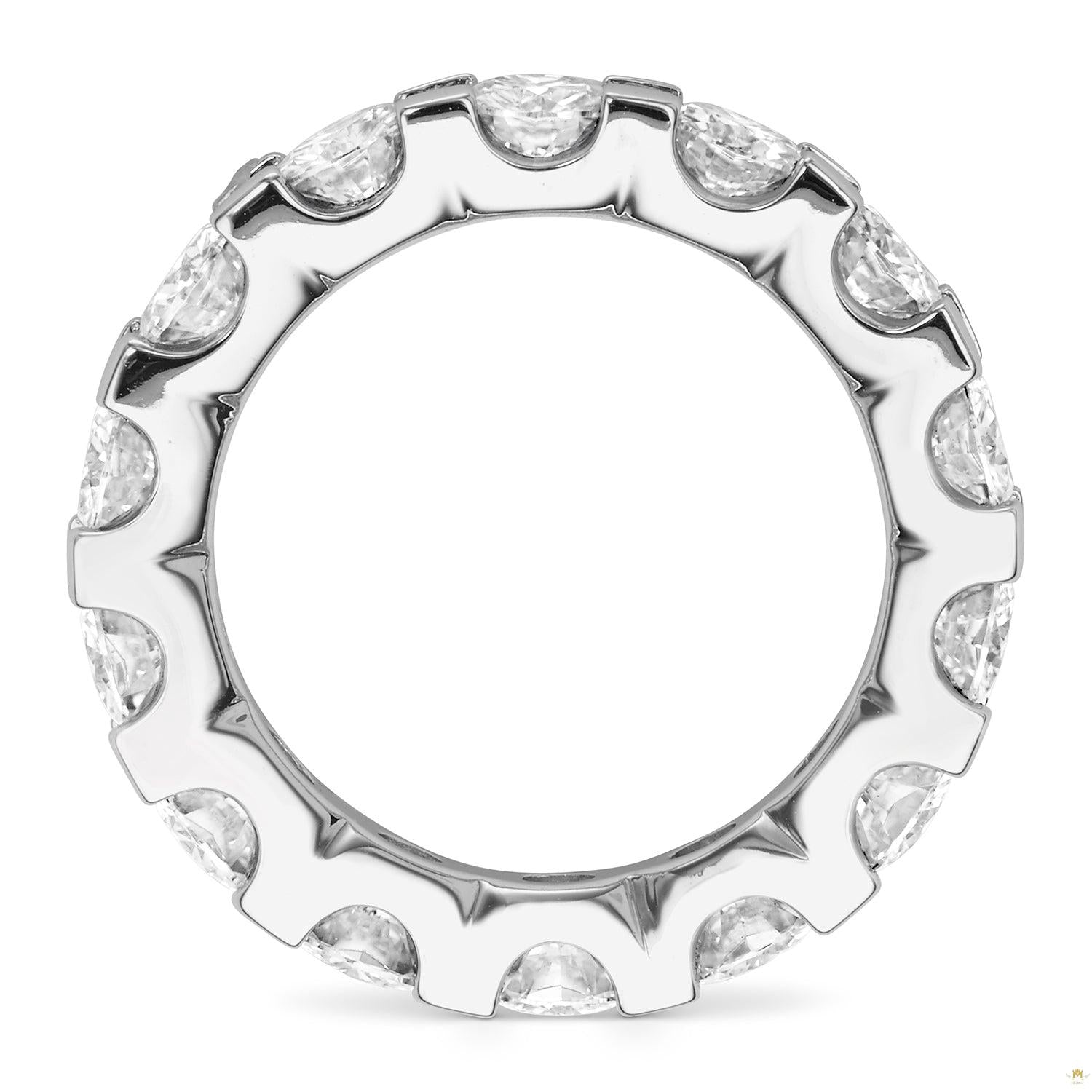 4.62 CTW   Round Moissanite Eternity Band in 14K White Gold