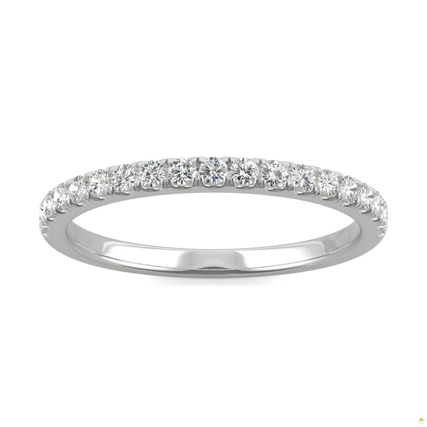 0.33 CTW   Round Moissanite Anniversary Band in 14K White Gold