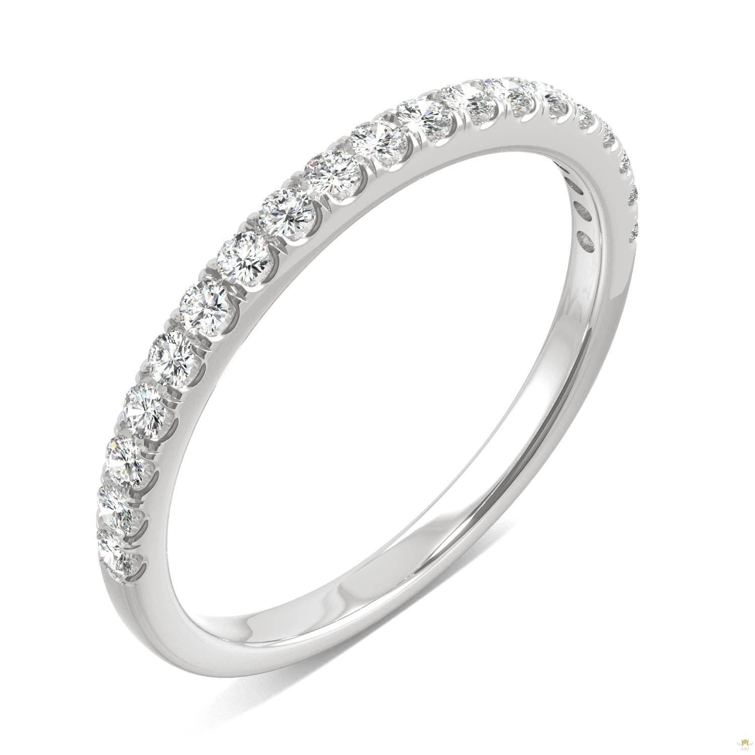 0.33 CTW   Round Moissanite Anniversary Band in 14K White Gold