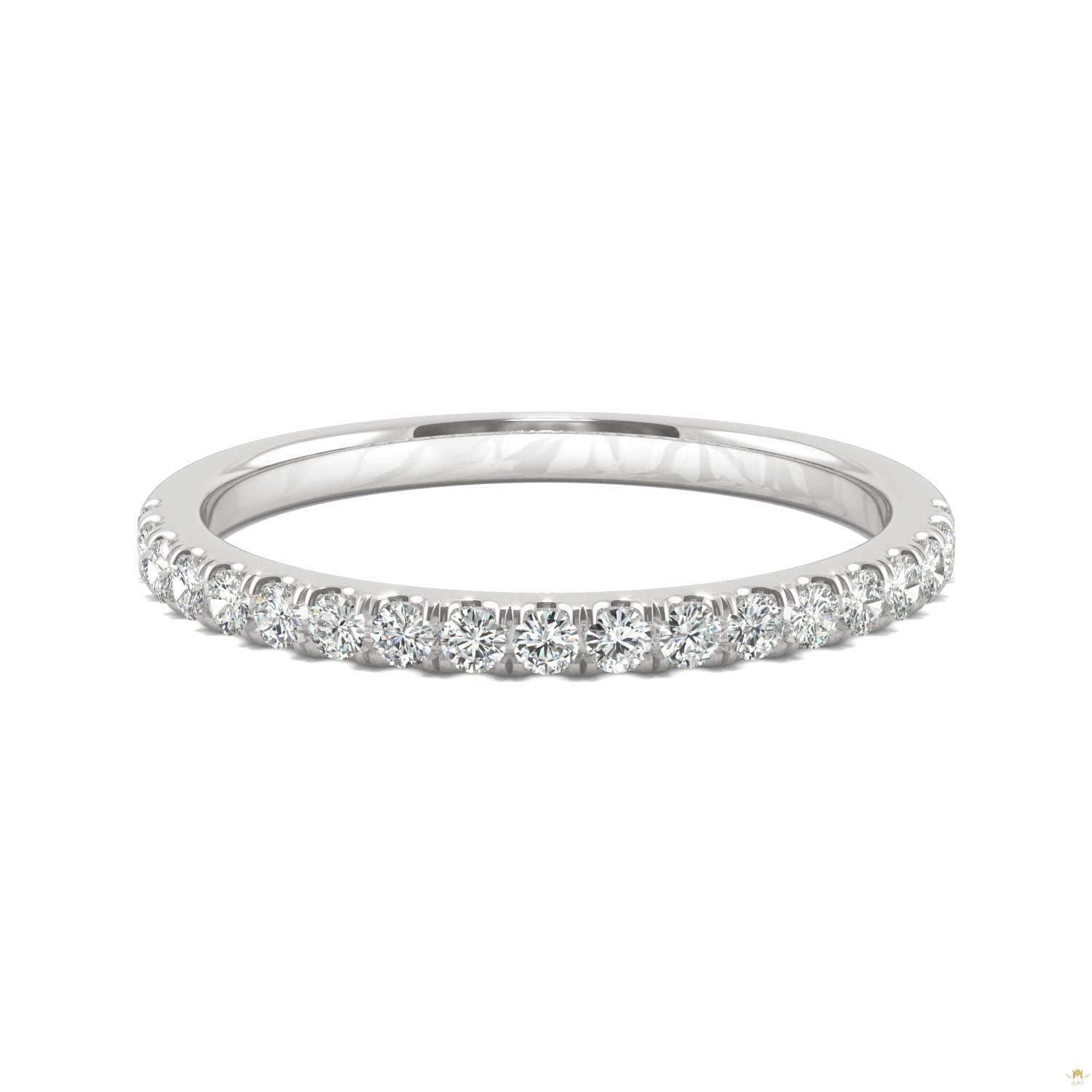 0.33 CTW   Round Moissanite Anniversary Band in 14K White Gold