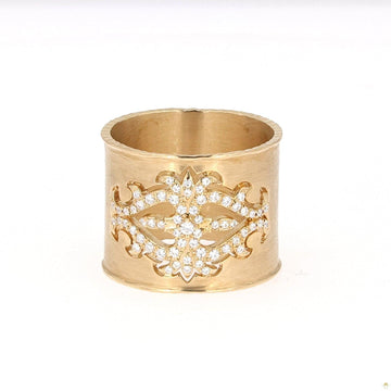 0.24 CTW   Round Near-Colorless Moissanite Fashion Ring in 14K Yellow Gold