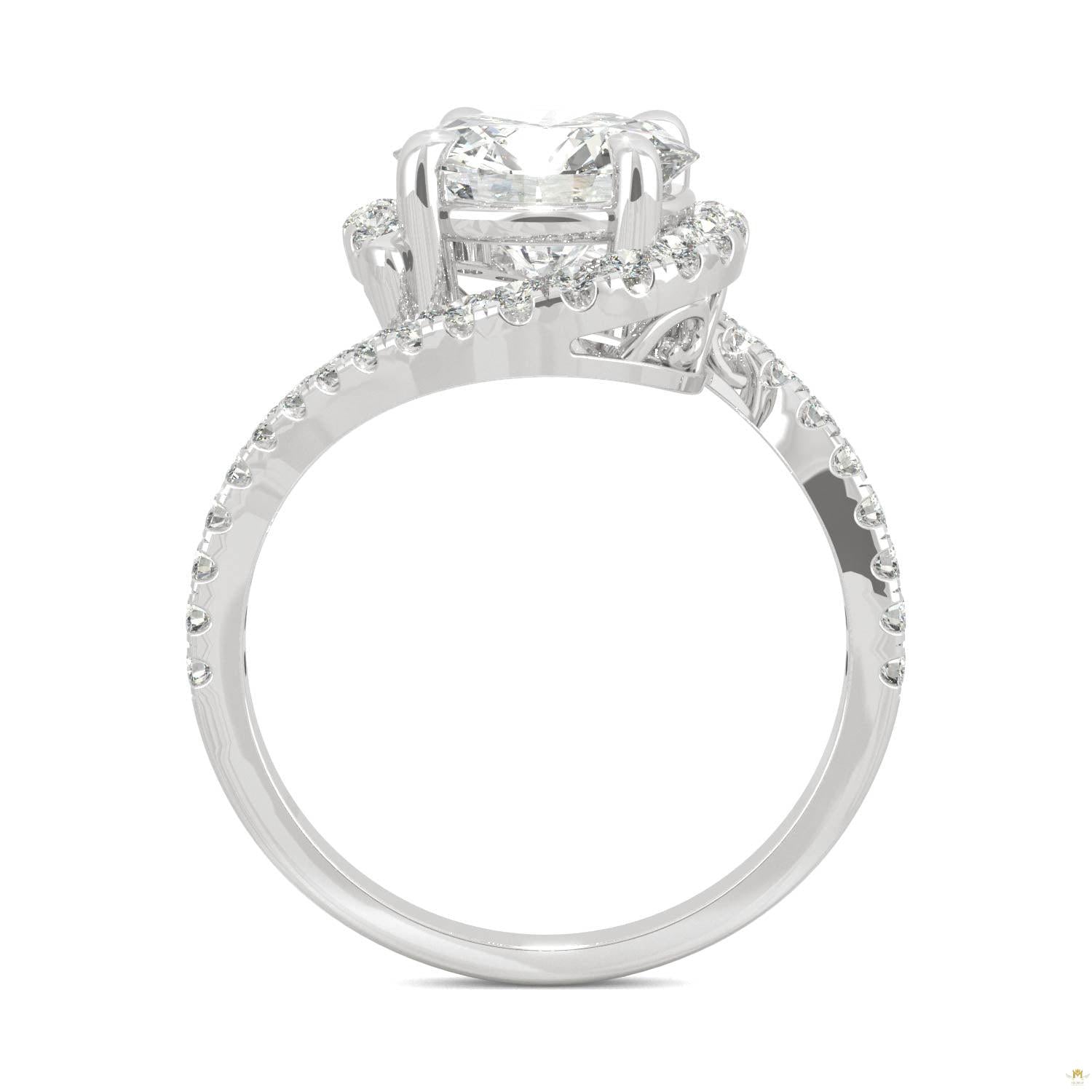 2.24 CTW   Round Moissanite Engagement Ring in 14K White Gold