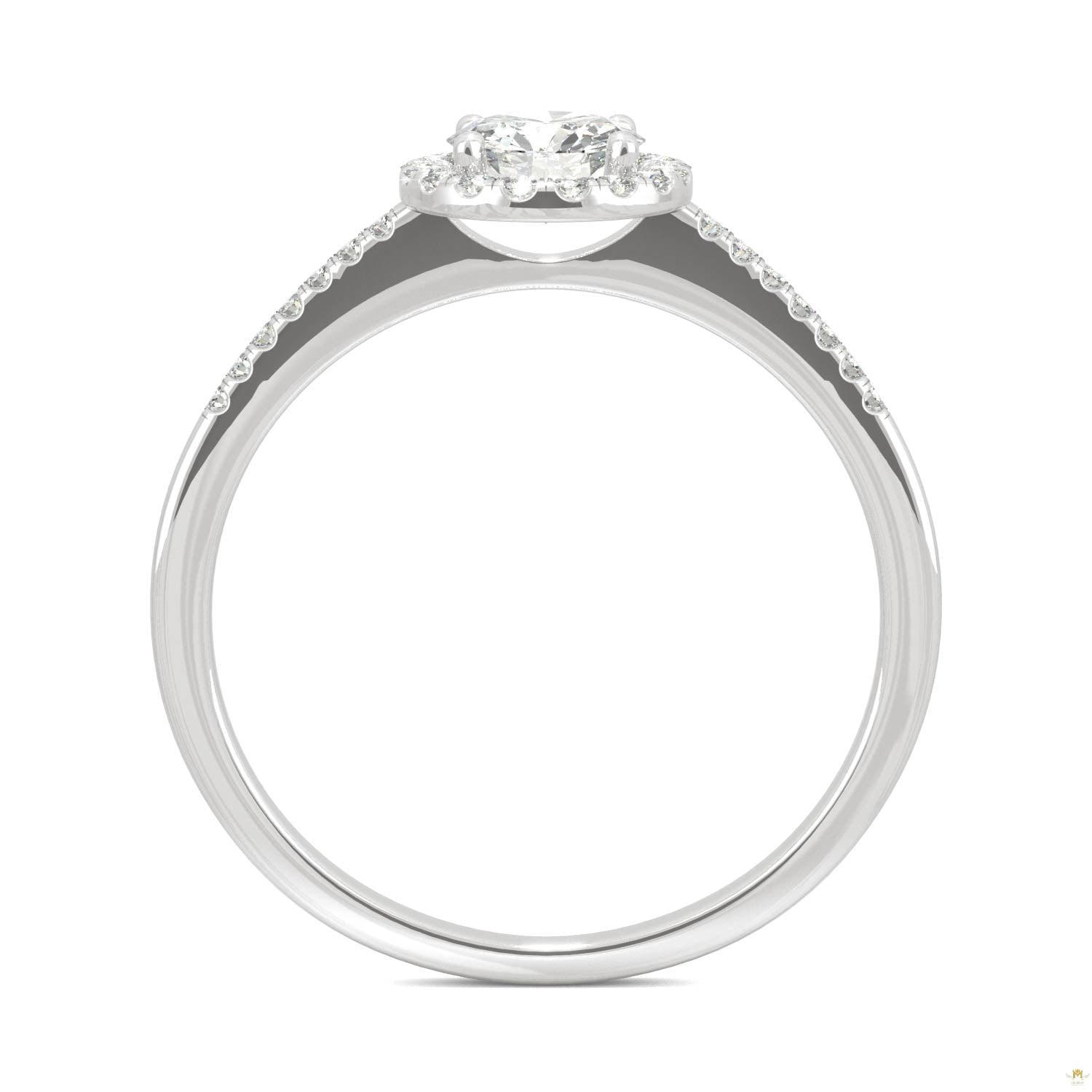 0.66 CTW   Round Moissanite Engagement Ring in 14K White Gold