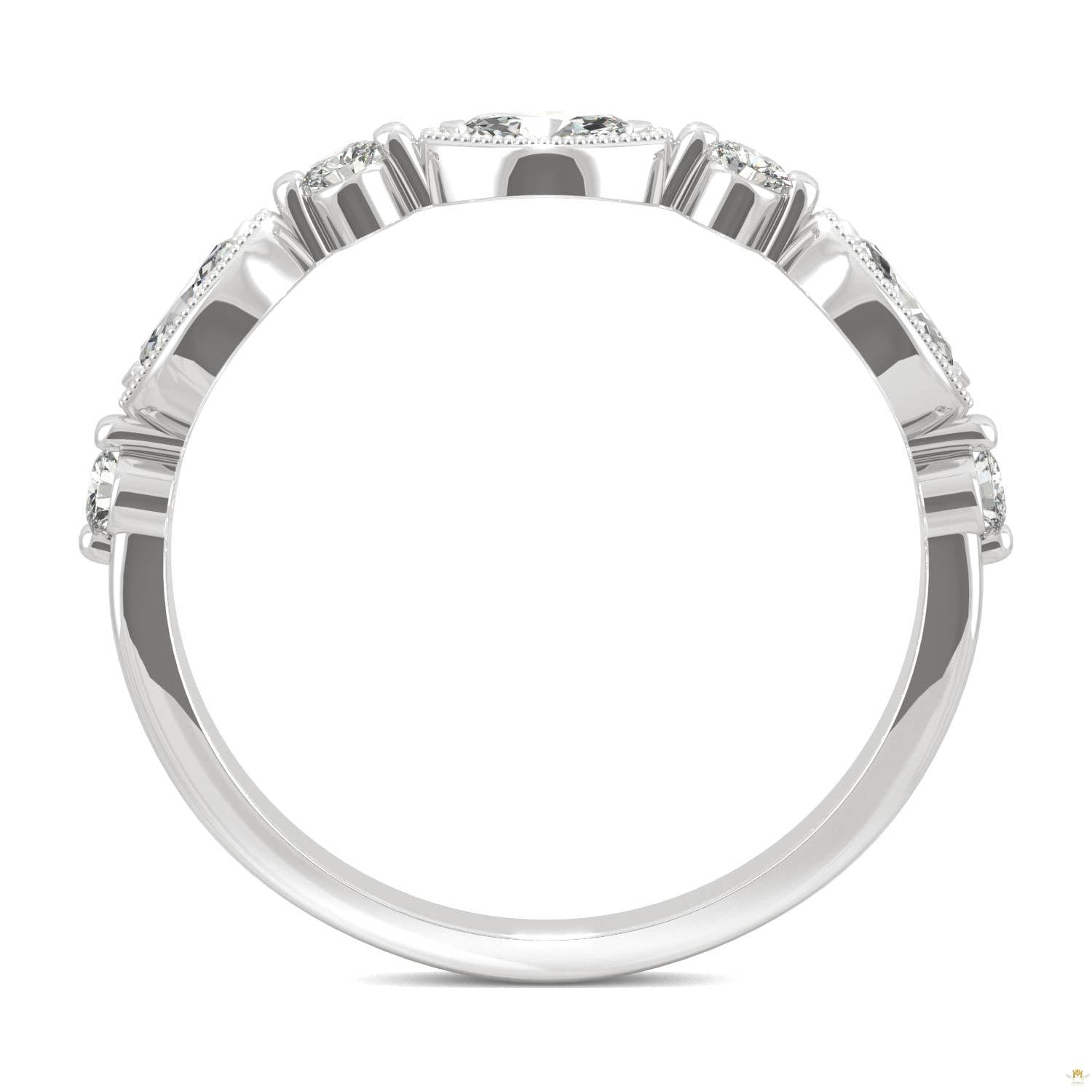 0.33 CTW   Marquise Moissanite Anniversary Band in 14K White Gold