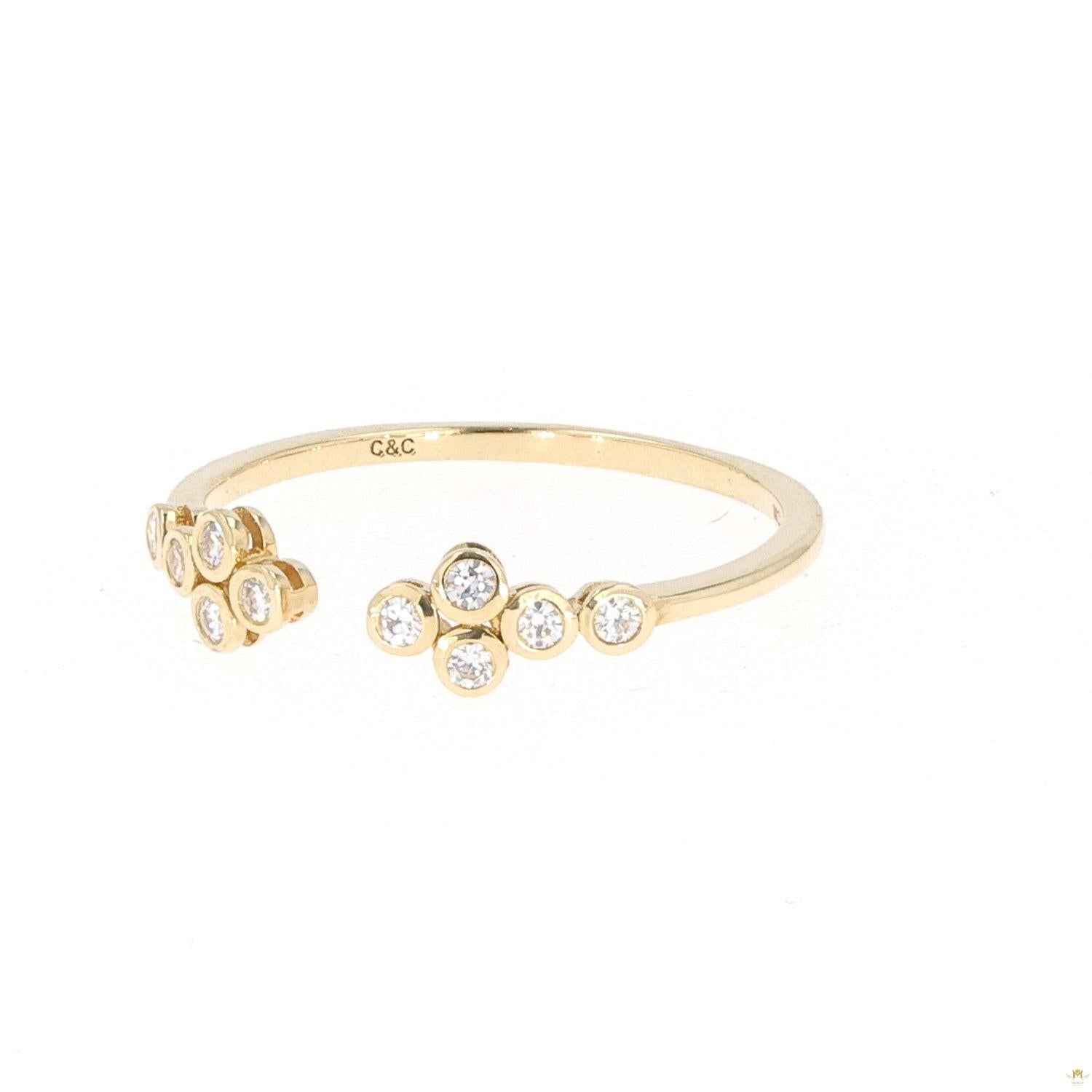 0.15 CTW   Round Near-Colorless Moissanite Fashion Ring in 14K Yellow Gold