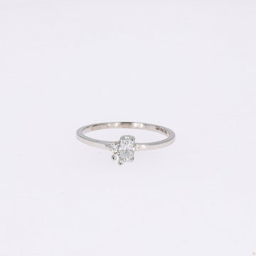 0.31 CTW   Oval Near-Colorless Moissanite Fashion Ring in 14K White Gold