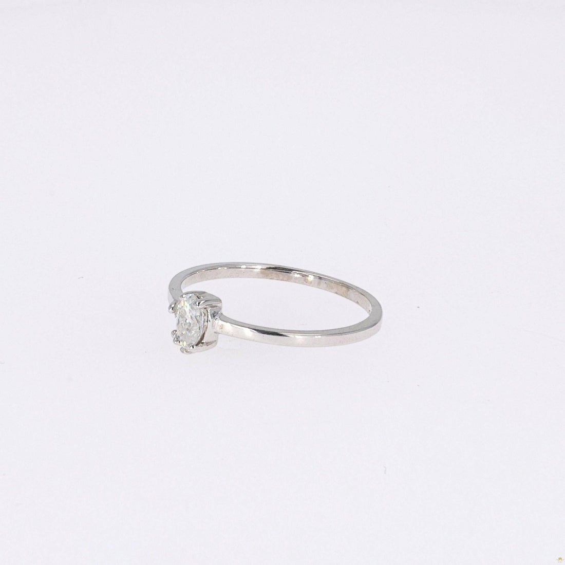 0.31 CTW   Oval Near-Colorless Moissanite Fashion Ring in 14K White Gold