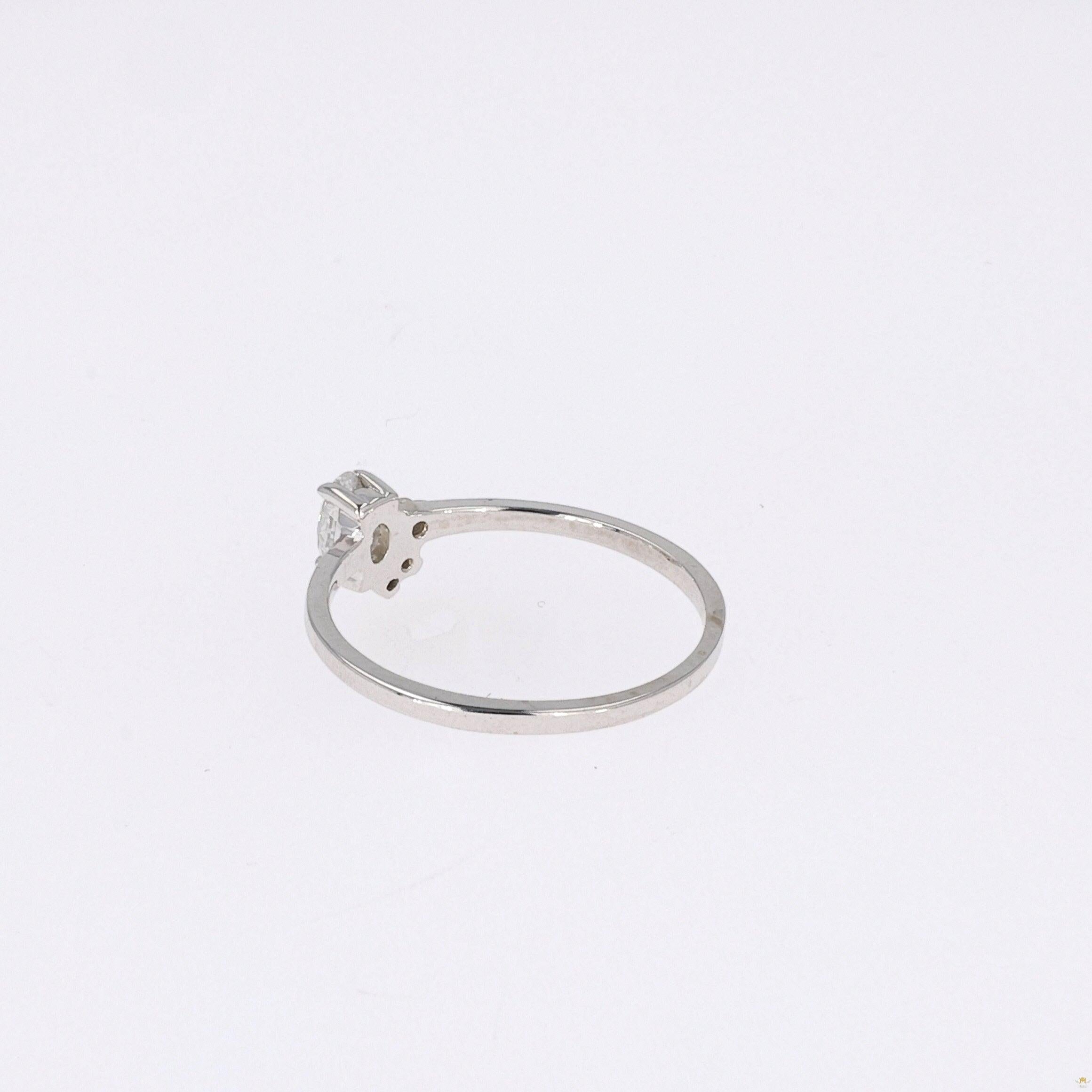 0.31 CTW   Oval Near-Colorless Moissanite Fashion Ring in 14K White Gold