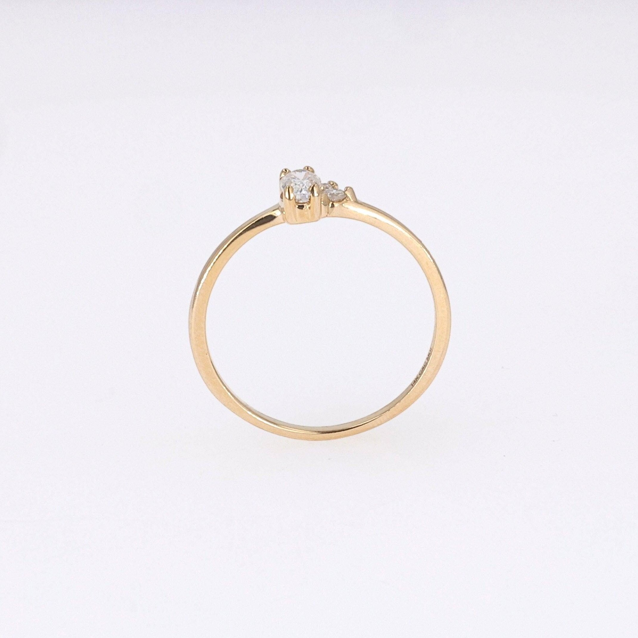 0.31 CTW   Oval Near-Colorless Moissanite Fashion Ring in 14K Yellow Gold