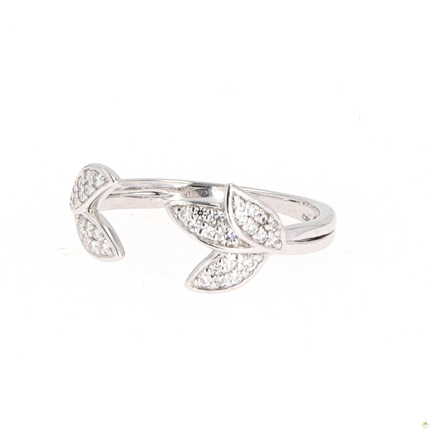 0.22 CTW   Round Near-Colorless Moissanite Floral Band in Sterling Silver