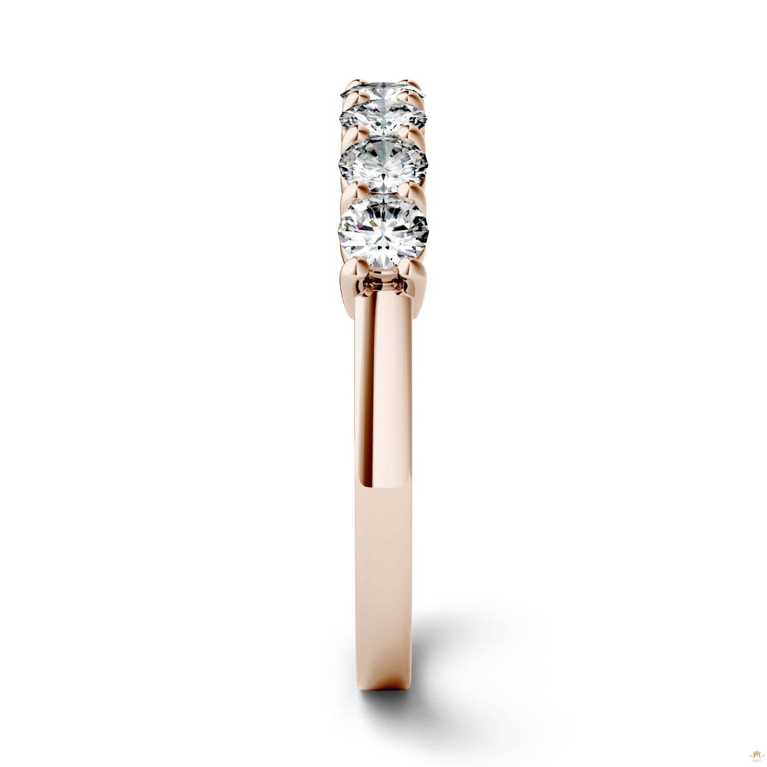 0.70 CTW   Round Moissanite Seven Stone Ring in 14K Rose Gold