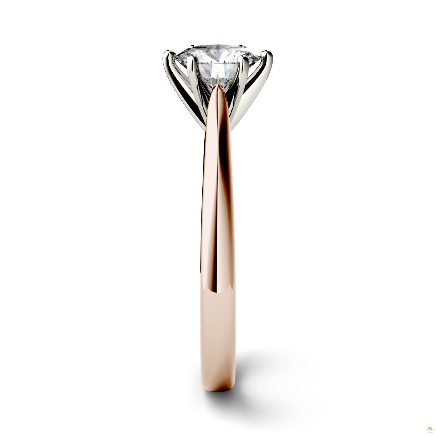 1.00 CTW   Round Moissanite Engagement Ring in 14K Two-Toned Gold