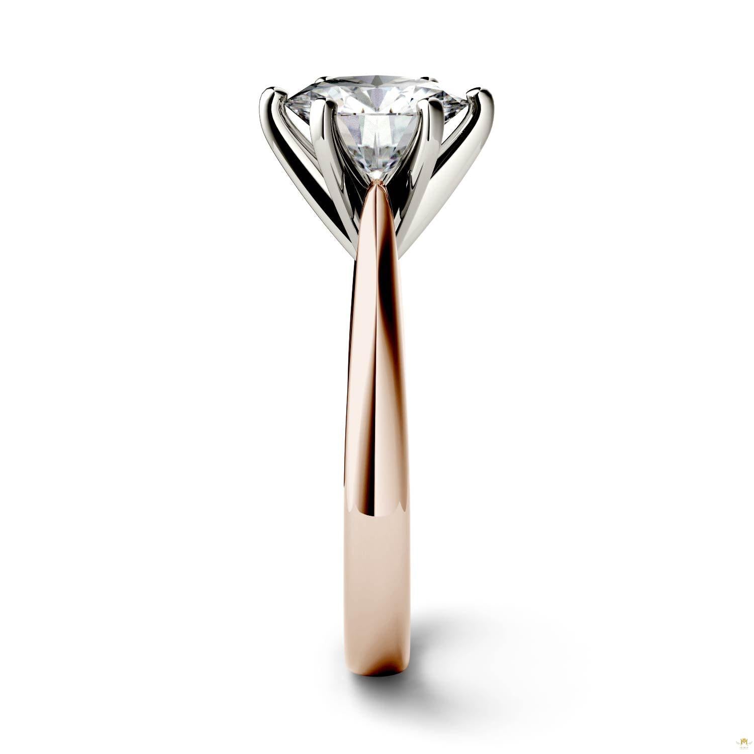 1.90 CTW   Round Moissanite Engagement Ring in 14K Two-Toned Gold
