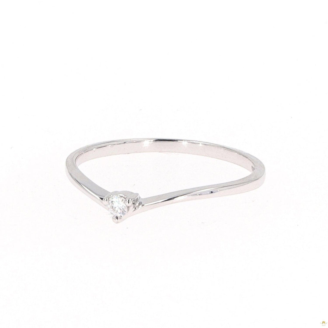 Petite Round Near-Colorless Moissanite Stackable Band in 14K Gold