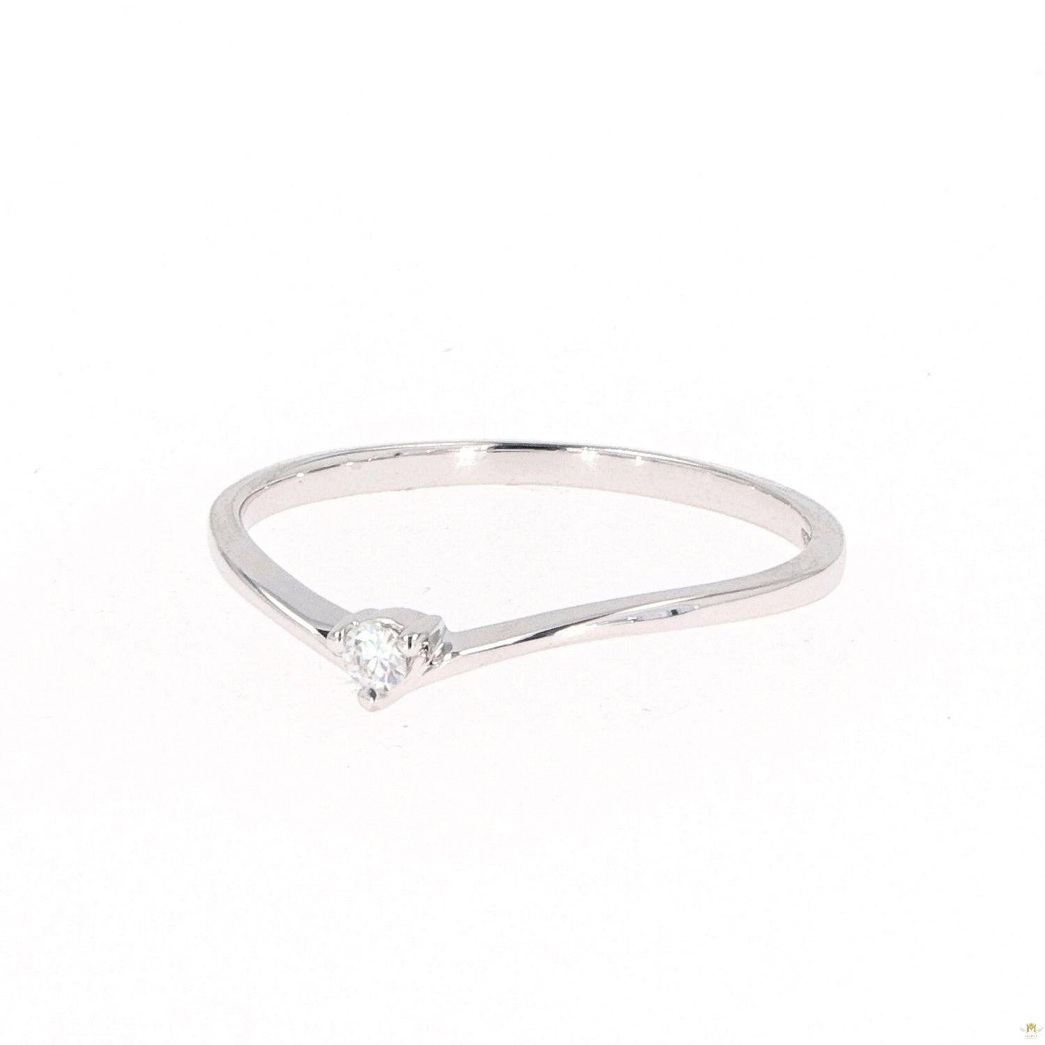 Petite Round Near-Colorless Moissanite Stackable Band in 14K Gold