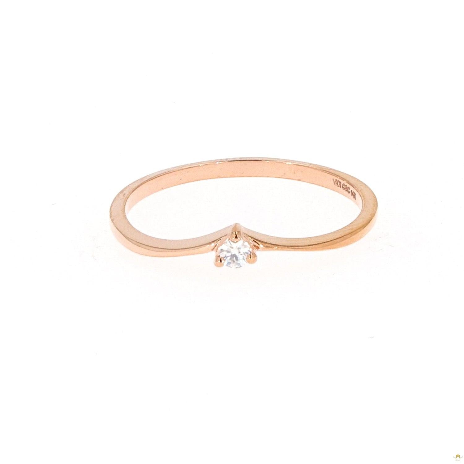 Petite Round Near-Colorless Moissanite Stackable Band in 14K Gold