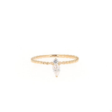 0.24 CTW   Pear Near-Colorless Moissanite Stackable Band in 14K Yellow Gold