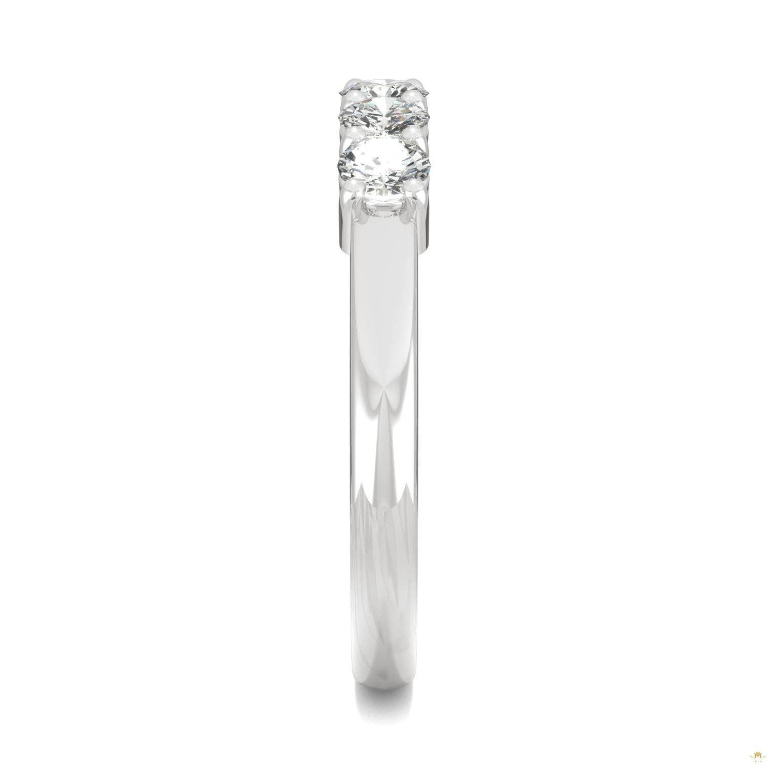 0.50 CTW   Round Moissanite Five Stone Ring in 14K White Gold