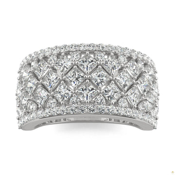 3.74 CTW   Square Moissanite Fashion Ring in 14K White Gold