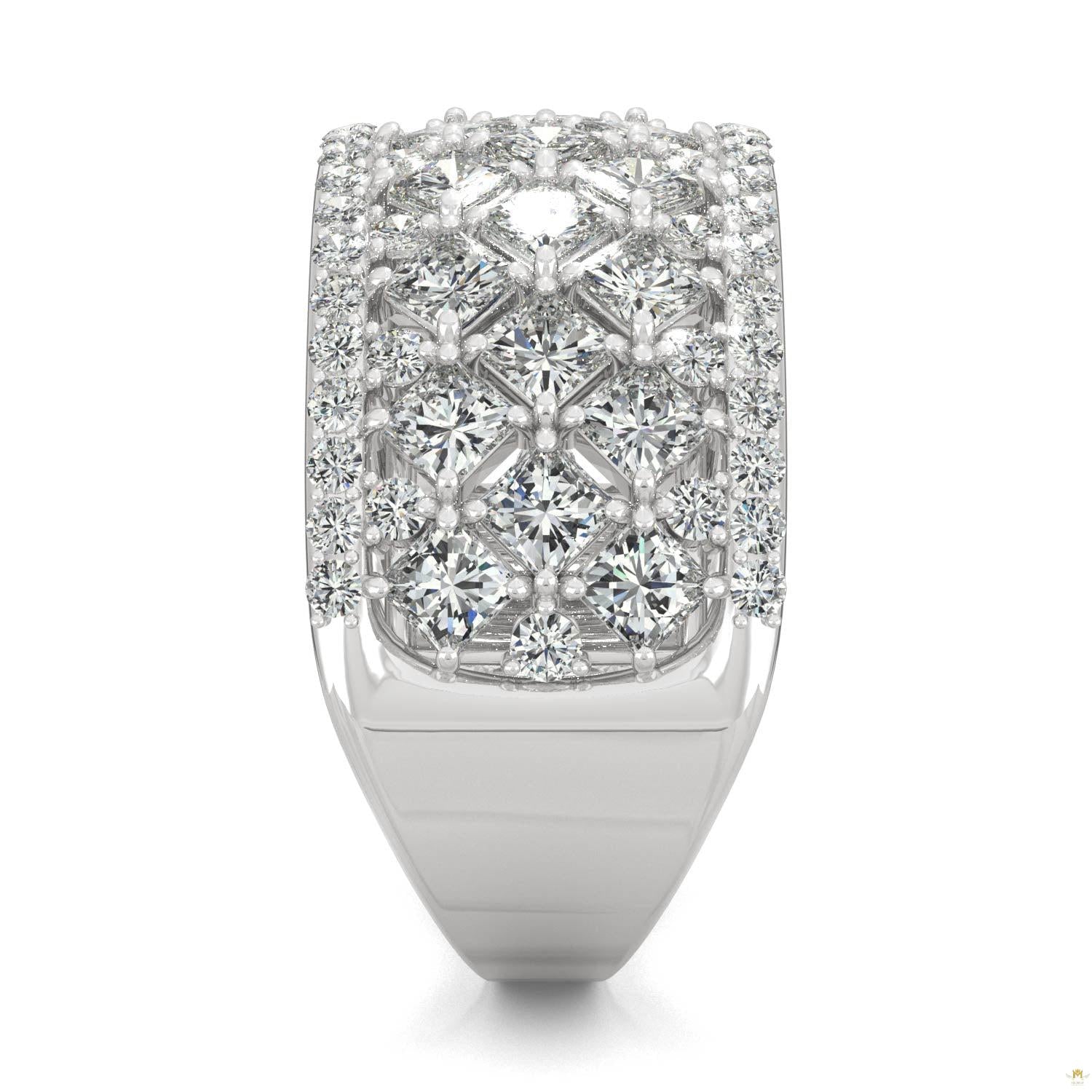 3.74 CTW   Square Moissanite Fashion Ring in 14K White Gold