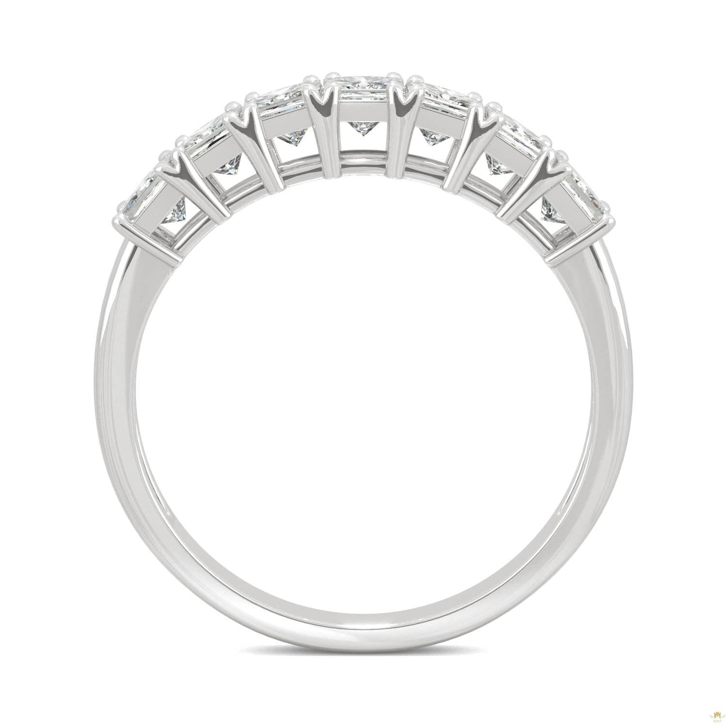 1.26 CTW   Square Moissanite Anniversary Band in 14K White Gold