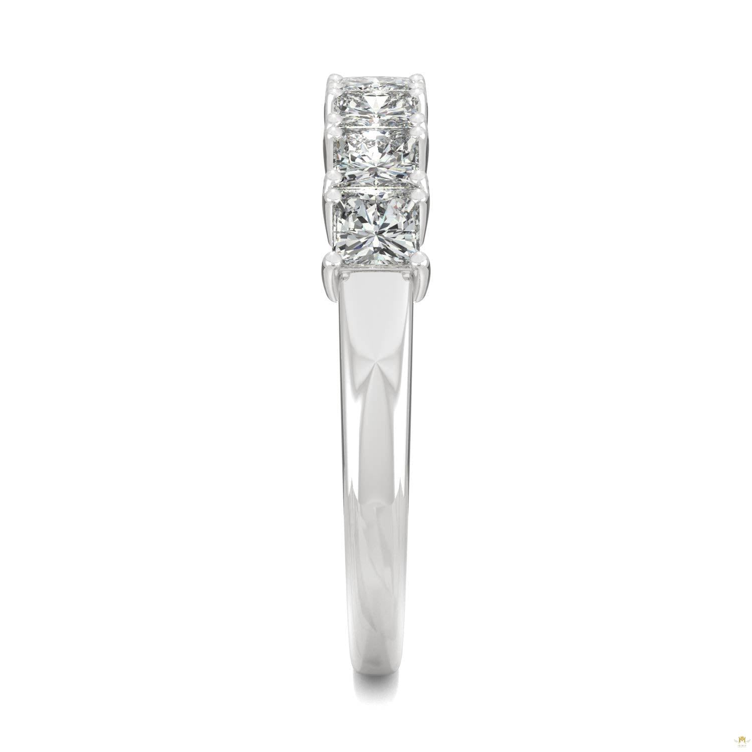 1.26 CTW   Square Moissanite Anniversary Band in 14K White Gold