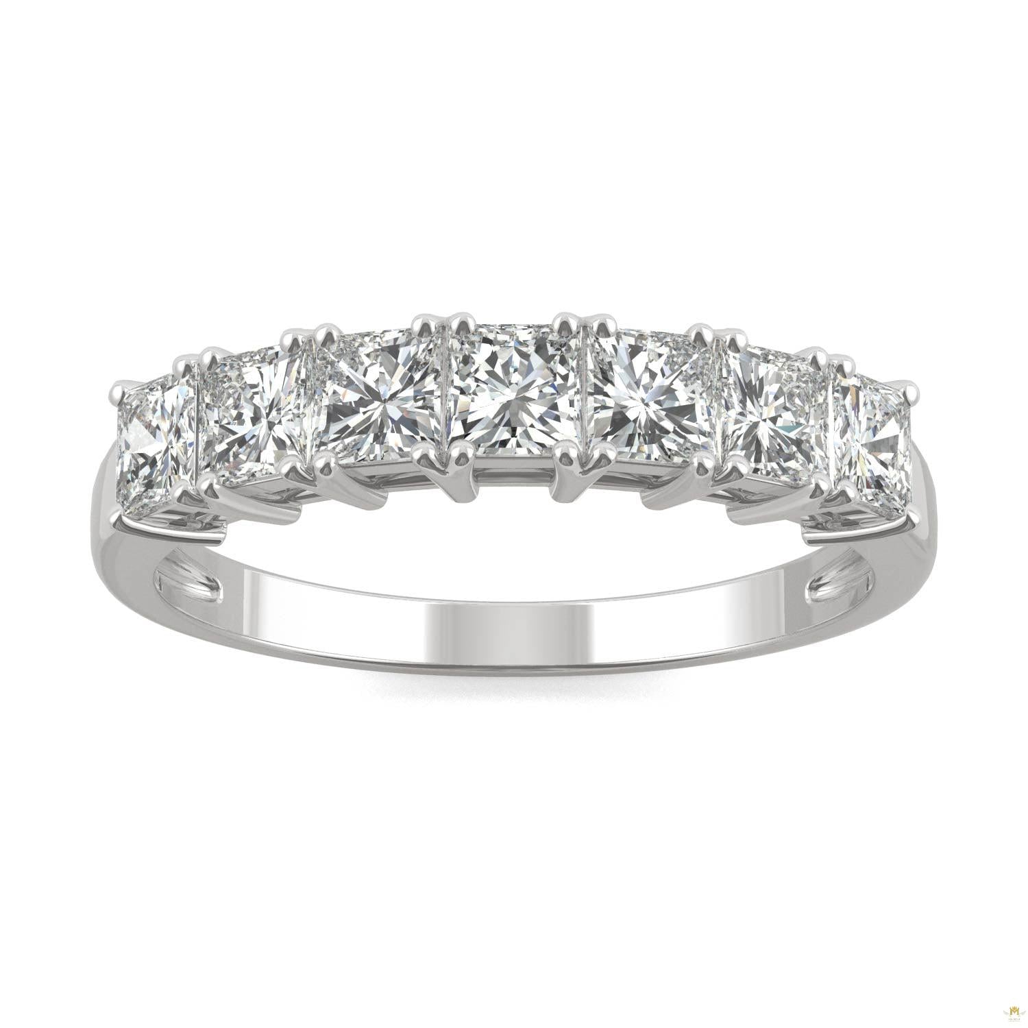2.87 CTW   Square Moissanite Anniversary Band in 14K White Gold