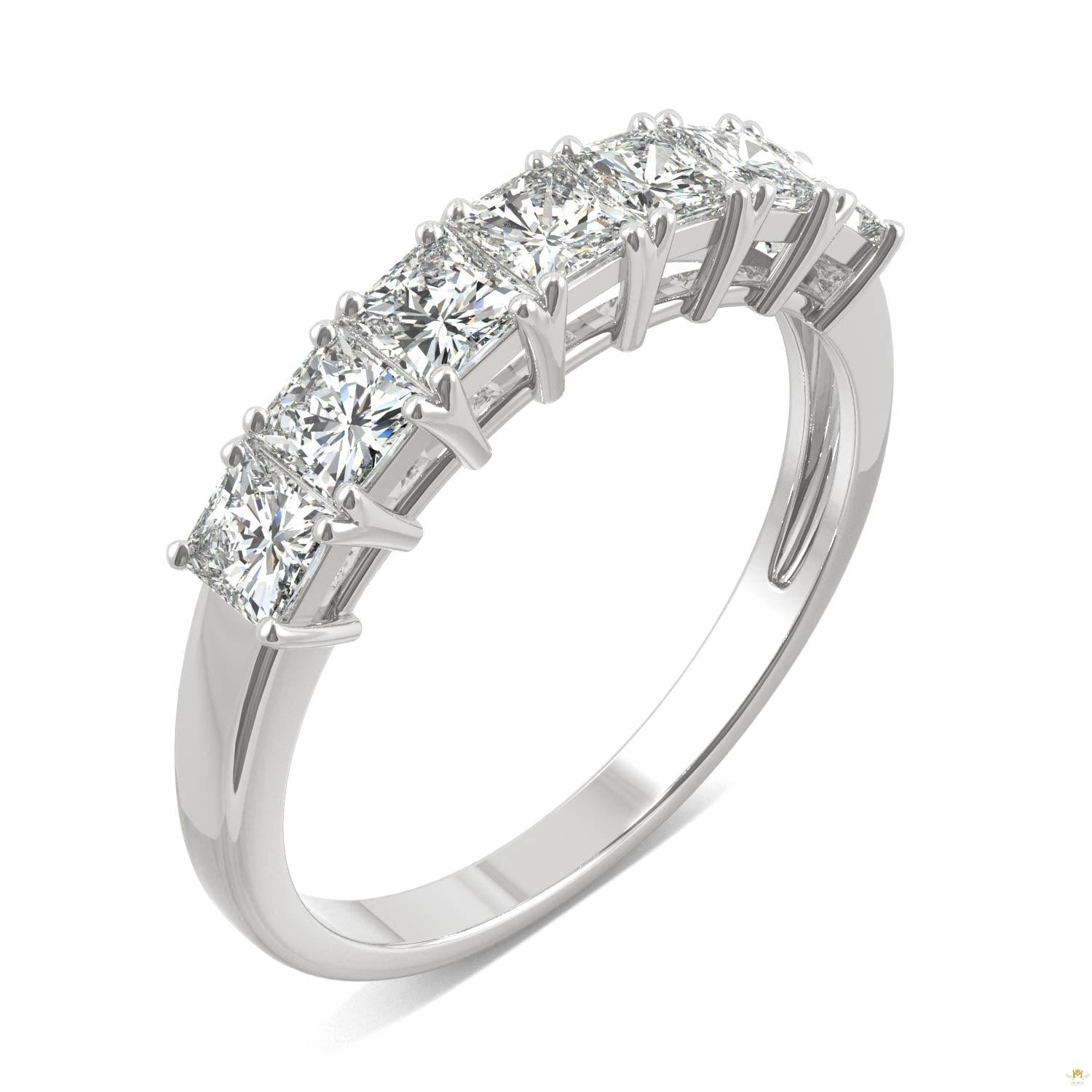 2.87 CTW   Square Moissanite Anniversary Band in 14K White Gold