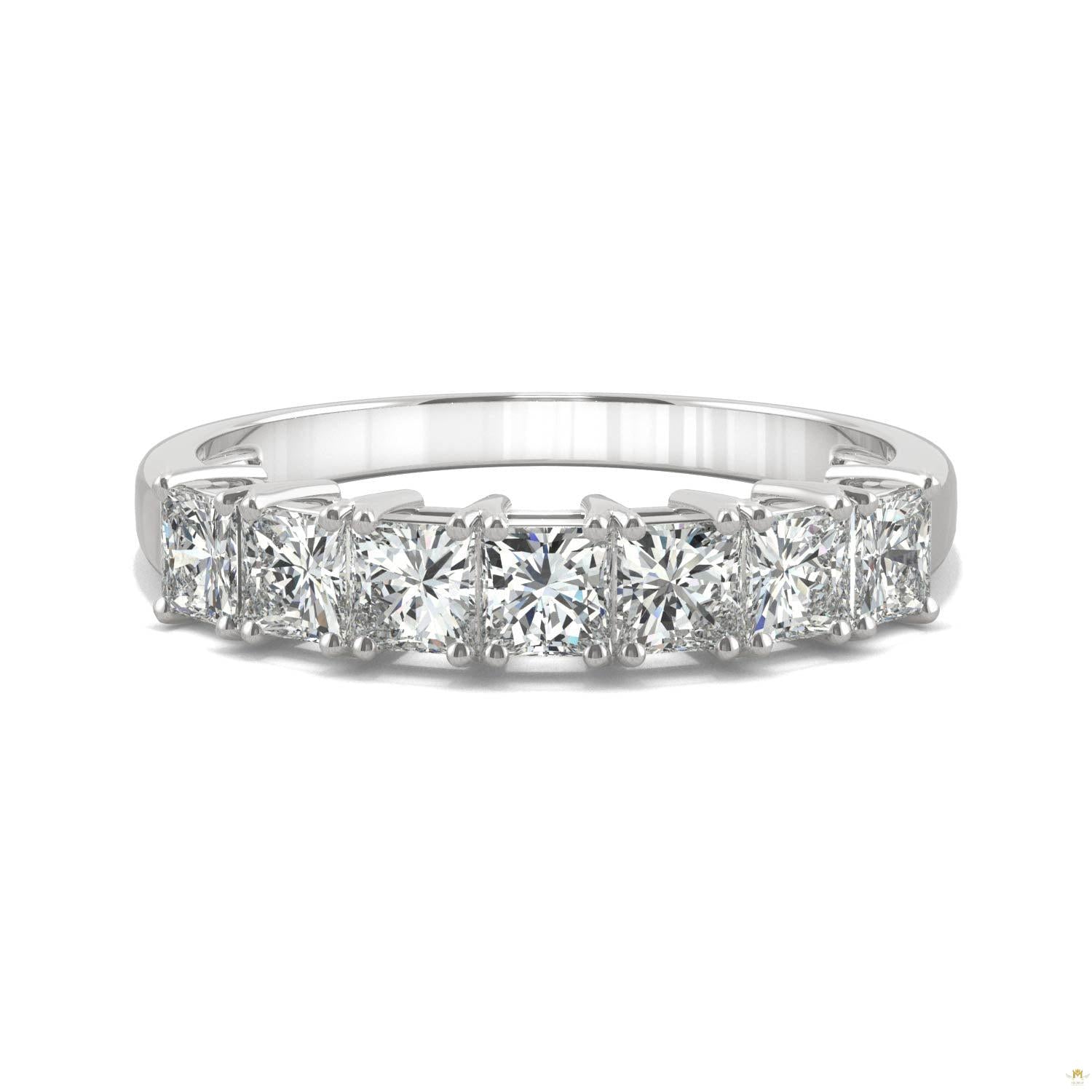 2.87 CTW   Square Moissanite Anniversary Band in 14K White Gold
