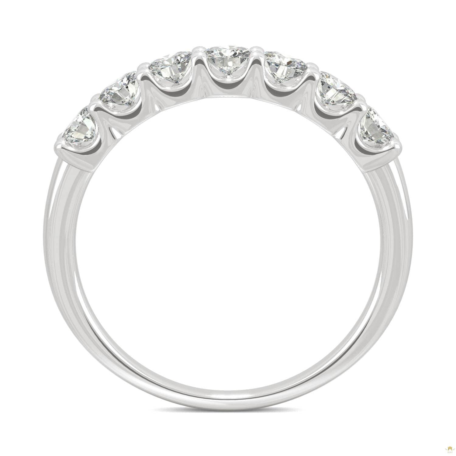 0.70 CTW   Round Moissanite Anniversary Band in 14K White Gold
