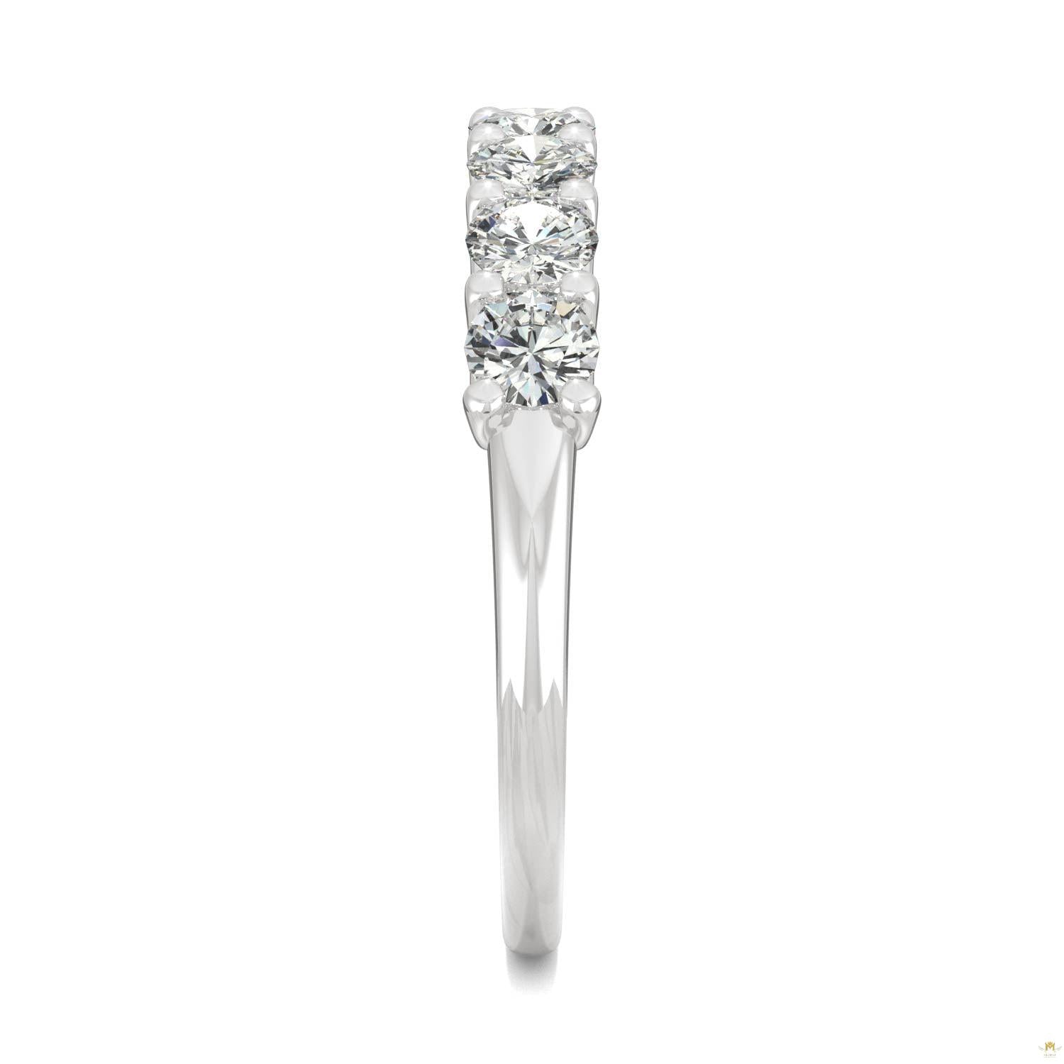 0.70 CTW   Round Moissanite Anniversary Band in 14K White Gold