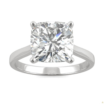 3.30 CTW   Cushion Moissanite Engagement Ring in 14K White Gold
