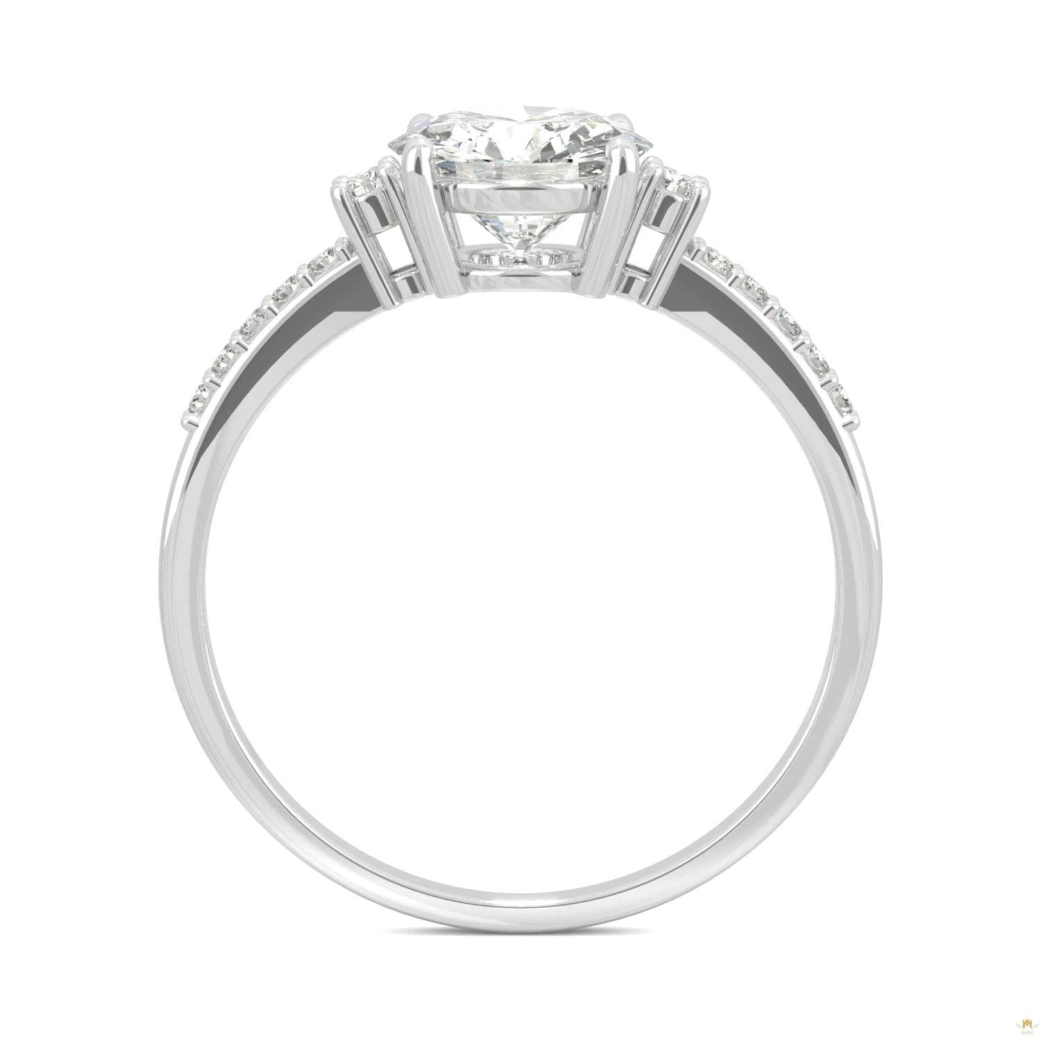 1.31 CTW   Round Moissanite Engagement Ring in 14K White Gold
