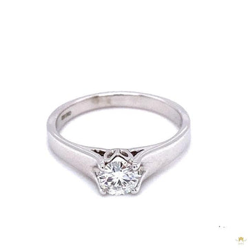 0.50 CTW   Round Near-Colorless Moissanite Solitaire Solitaire Engagement Ring in 14K White Gold