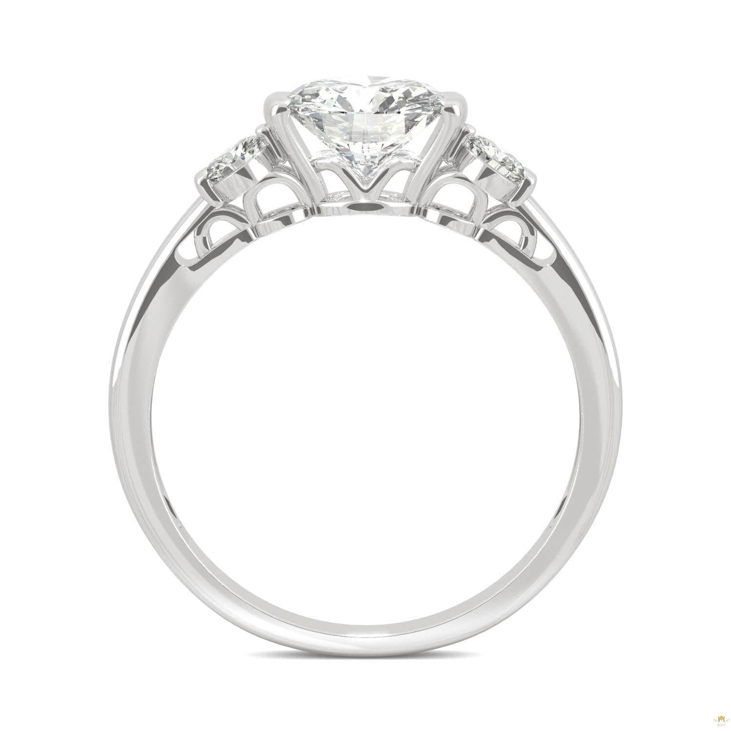 1.40 CTW   Round Moissanite Engagement Ring in 14K White Gold