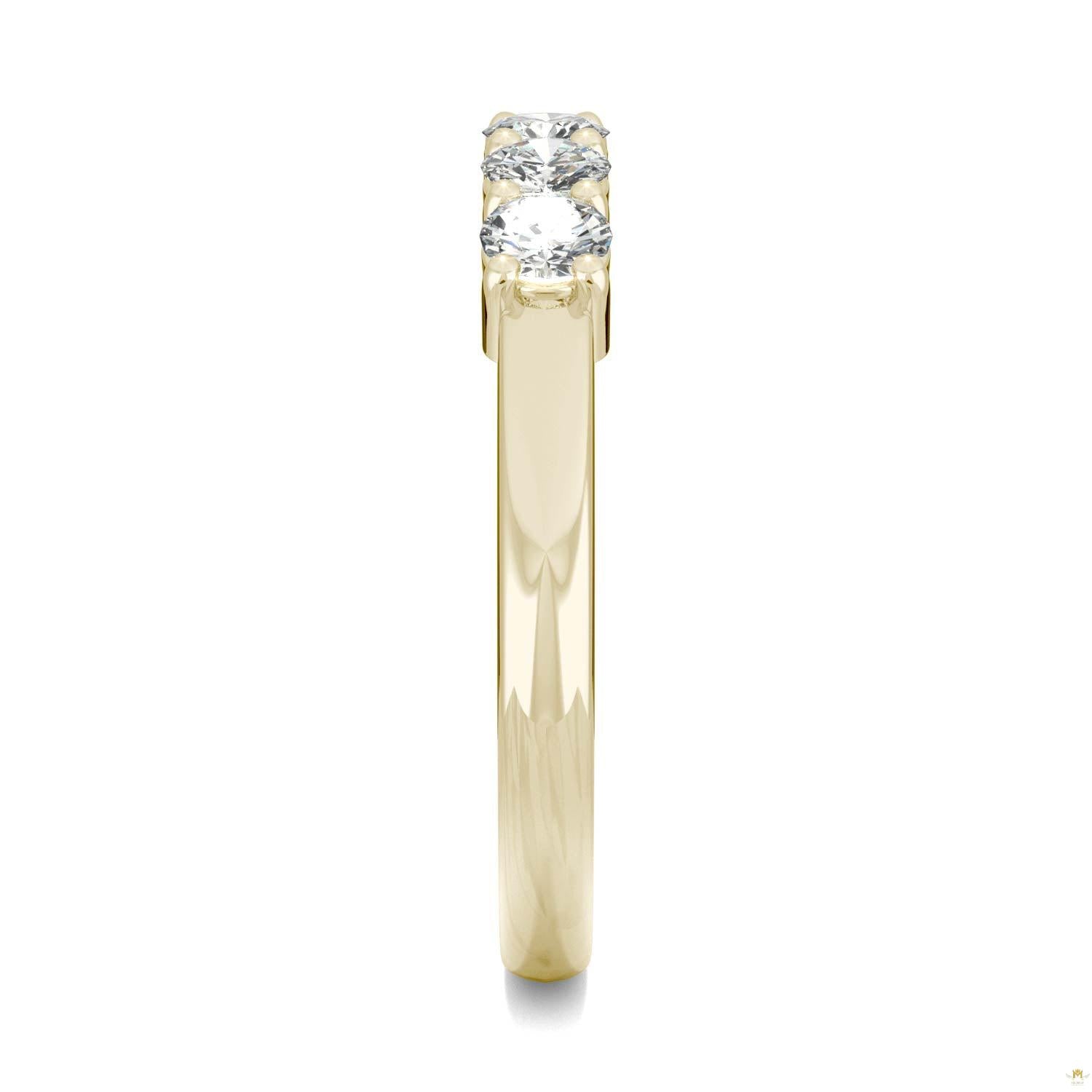 0.50 CTW   Round Moissanite Five Stone Ring in 14K Yellow Gold