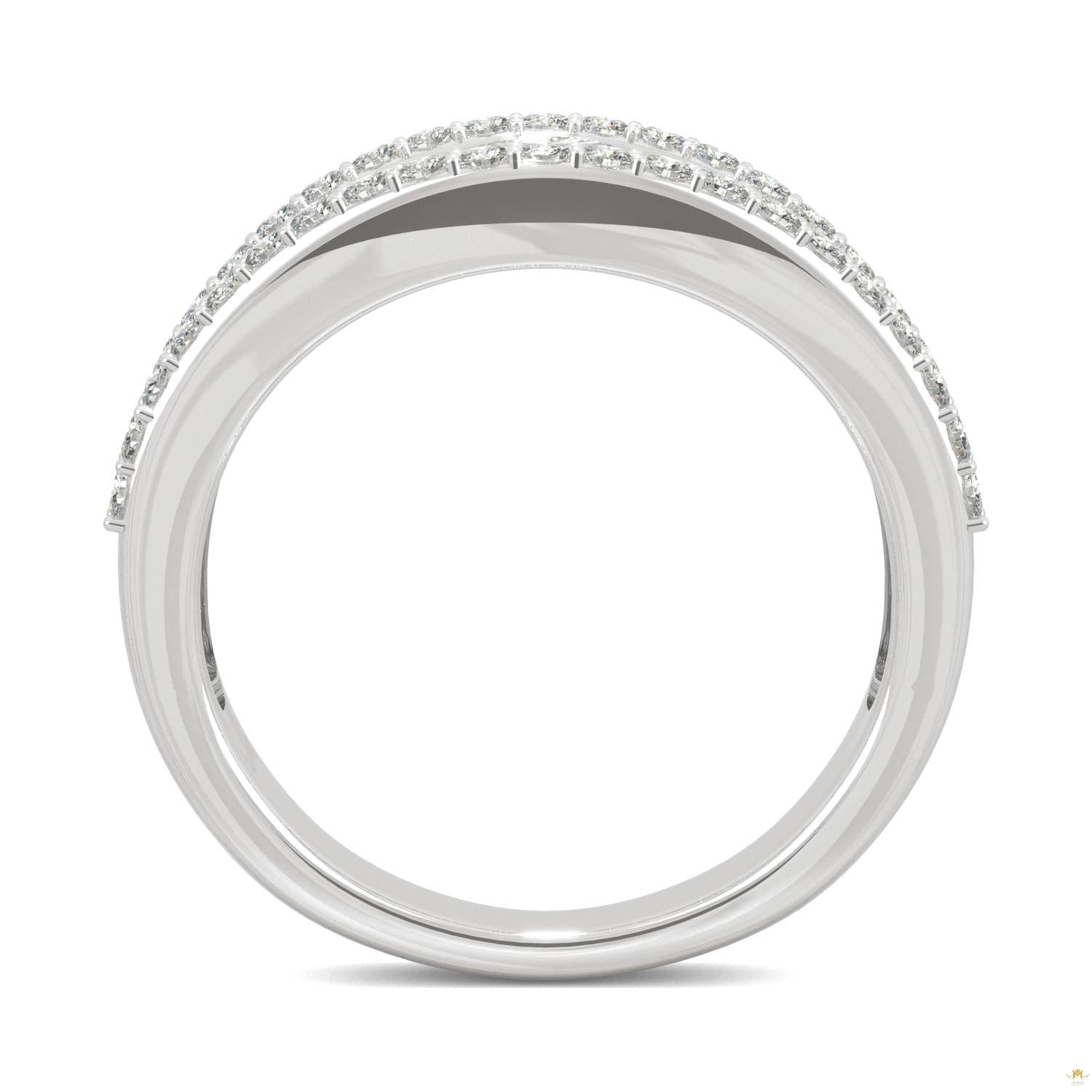 1.53 CTW   Round Moissanite Fashion Ring in 14K White Gold